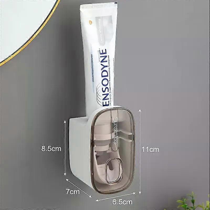 Non Punching And Squeezing Toothpaste Dispenser Fully SAutomatic Household Wall Mounted Toothpaste Dispenser Toothbrush Holder