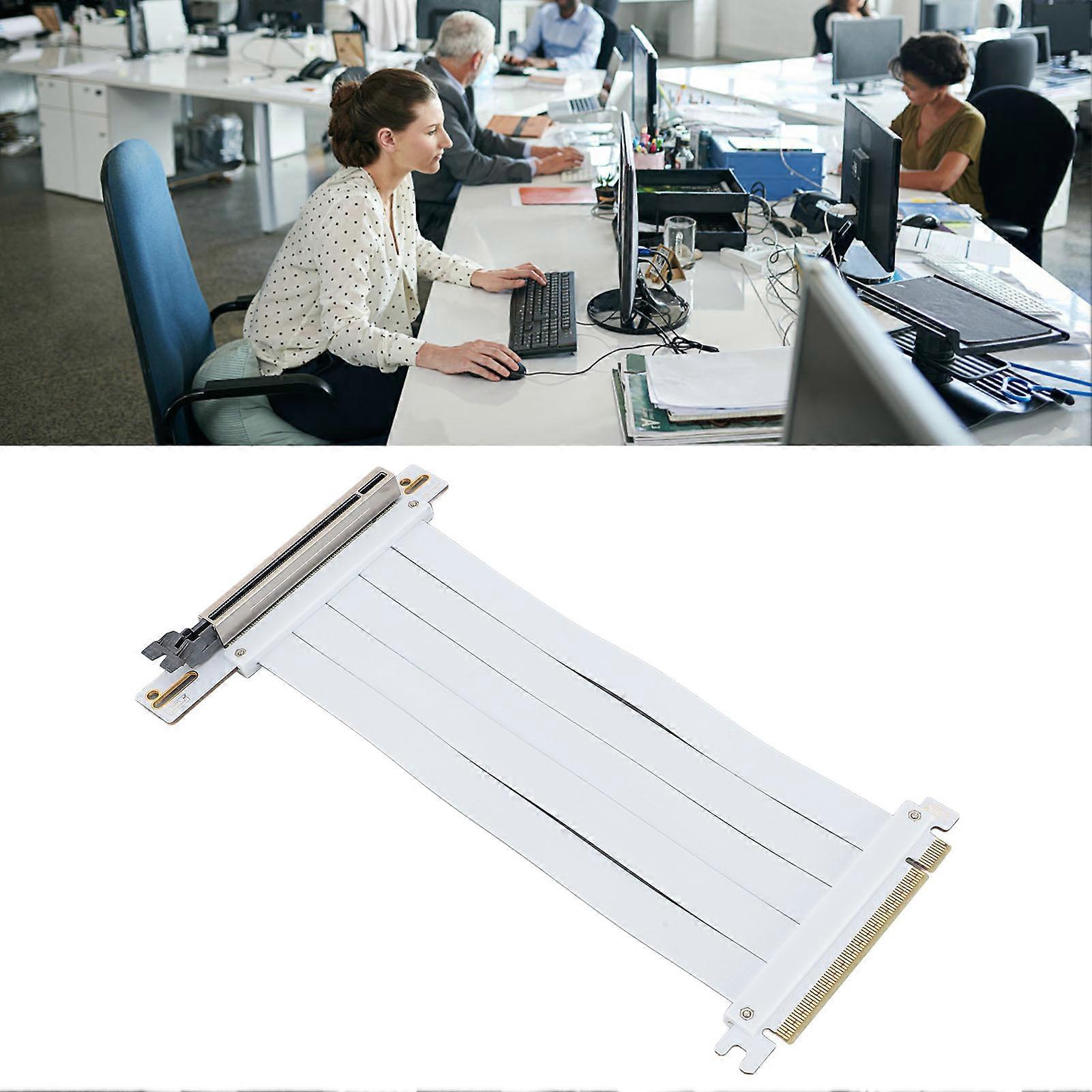 PCIe 4.0 X16 Extension Cable 90 Degree High Speed Flexible Graphics Card Extender Cable for RTX4090 RX8900 GPU 30cm/11.81in 