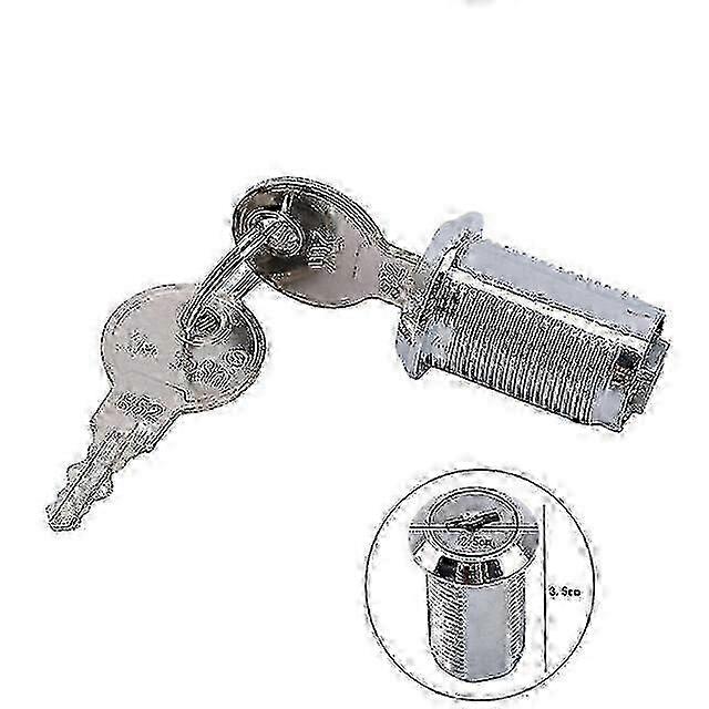 Tubular Lock Cylinder with 3 Keys for Universal Cabinets, Vending Machines, Industrial Use - Zinc Alloy miao4