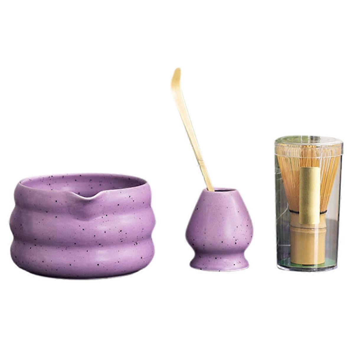 4/Pcs Japanese Matcha Set Matcha Bowl with Mouth Song Tea Tip Tool Matcha Whisker Stand