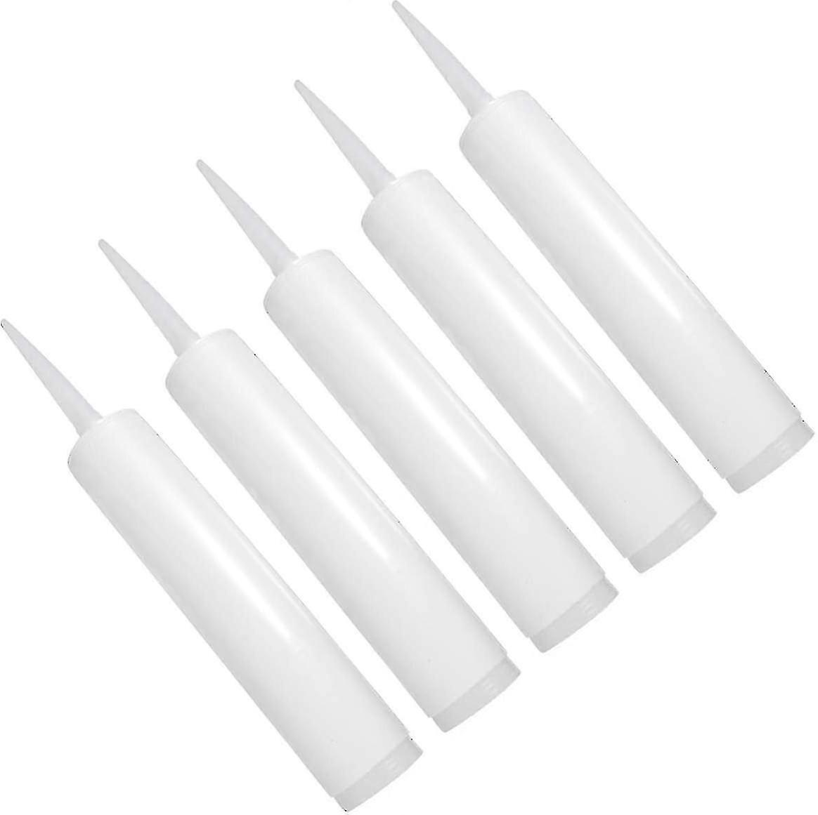 Refillable Caulk Tube 5 Pcs Empty Caulk Tubes Refillable Sealant,White Fillable Caulking Tubes
