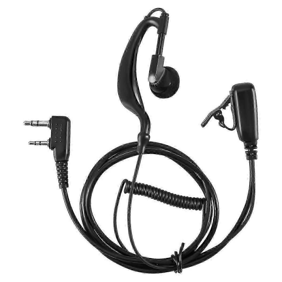 2Pin G Shape Earpiece PTT MIC Ear Hook Headset for Radio