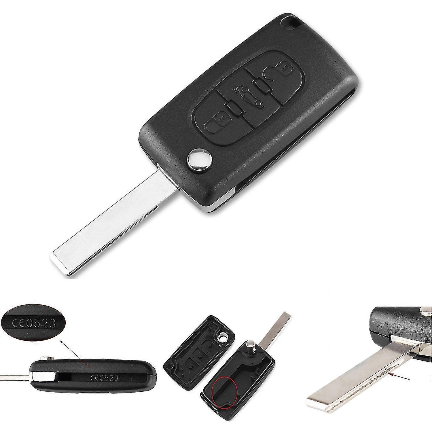 3-button CE0523 car key shell for PEUGEOT HU83