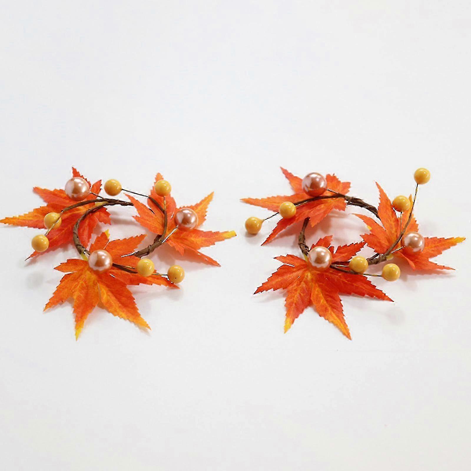 手作りメープルリーフナプキンリング - 感謝祭のクリスマステーブルセッティングの装飾