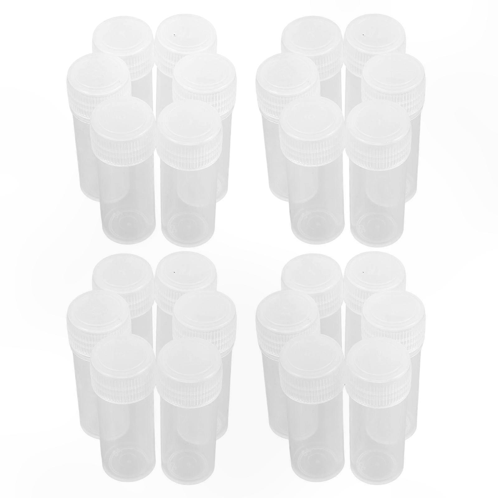 60 Pack 5ml Clear Plastic Tubes with Screw Caps for Lab Sample Storage and Education Use Centrifuge Vials Transparent Sealed Containers