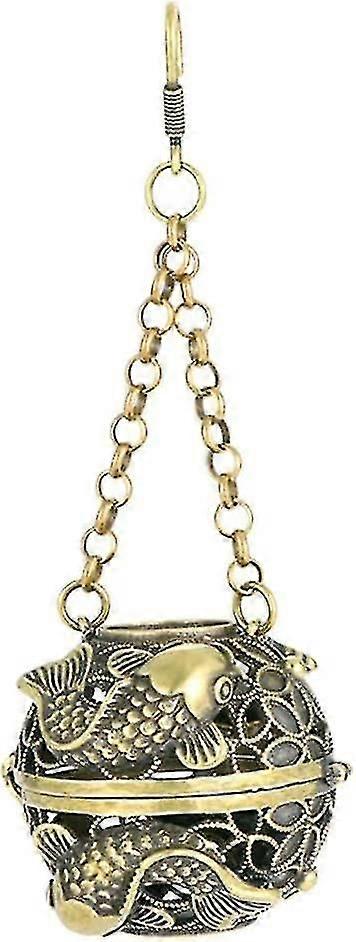 Incense Burner Hanging Censer Incense Burner with Chain Brass Incense Burner with Lid Ball Shape Crafts Tibetan for Resin Charcoal