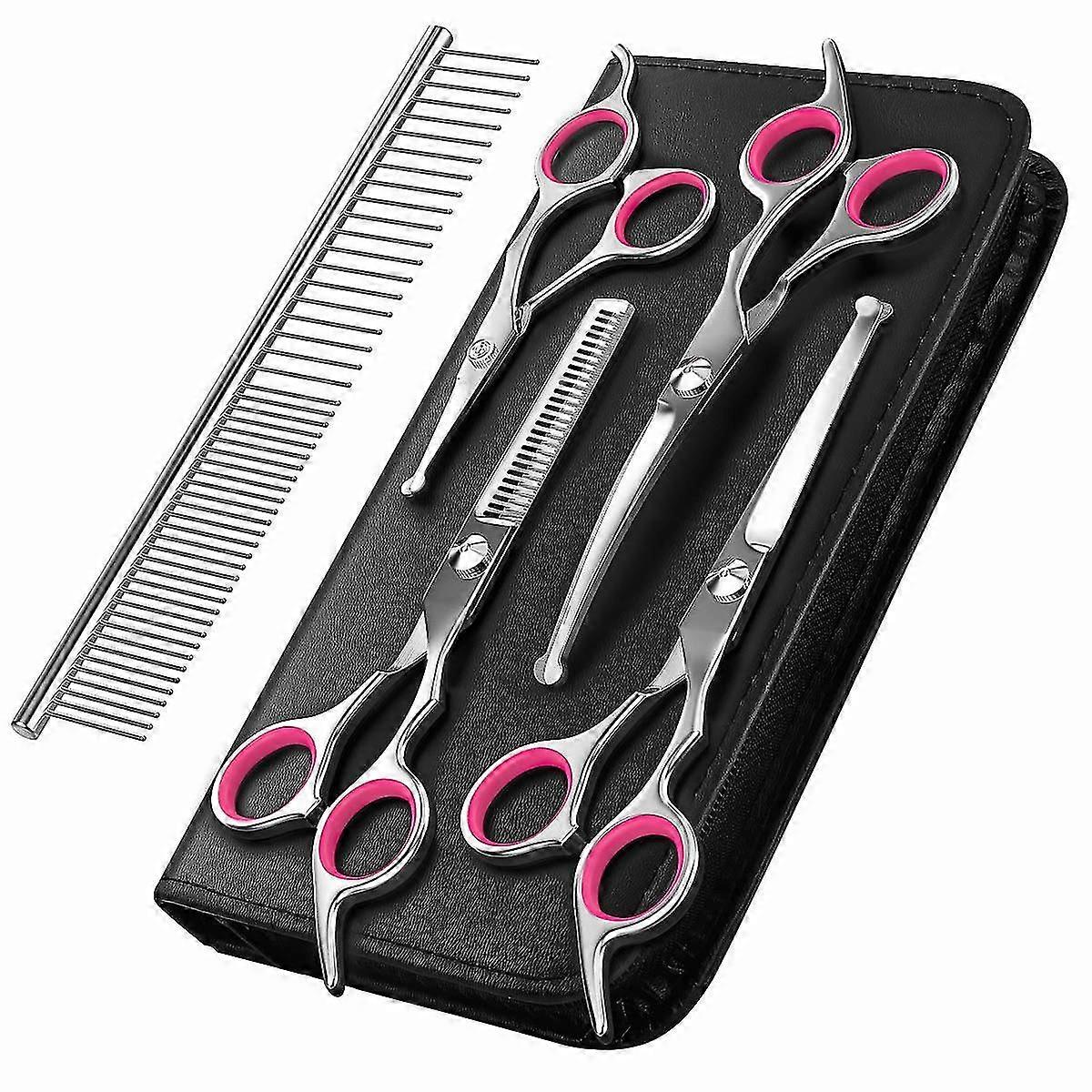 Dog Grooming Scissors Kit Professional Safety Thinning Shears Comb