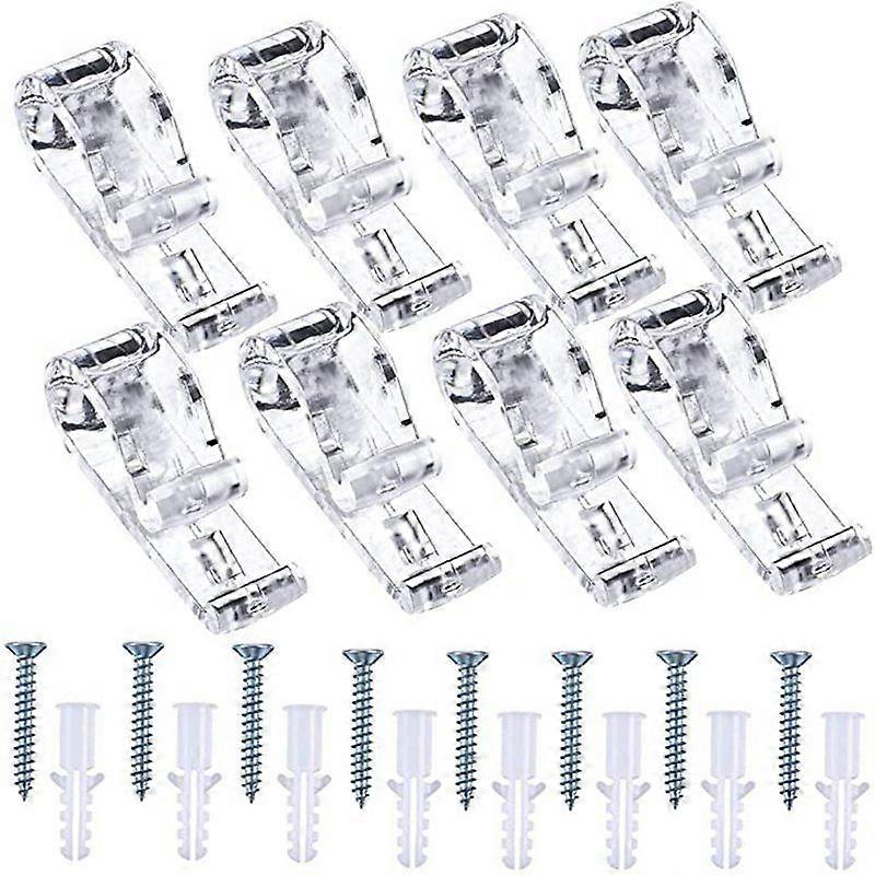 Safety  Clip Clear for Roller, Roman, Vertical Blinds (8 fixing hooks with screw plug set(1set, white)