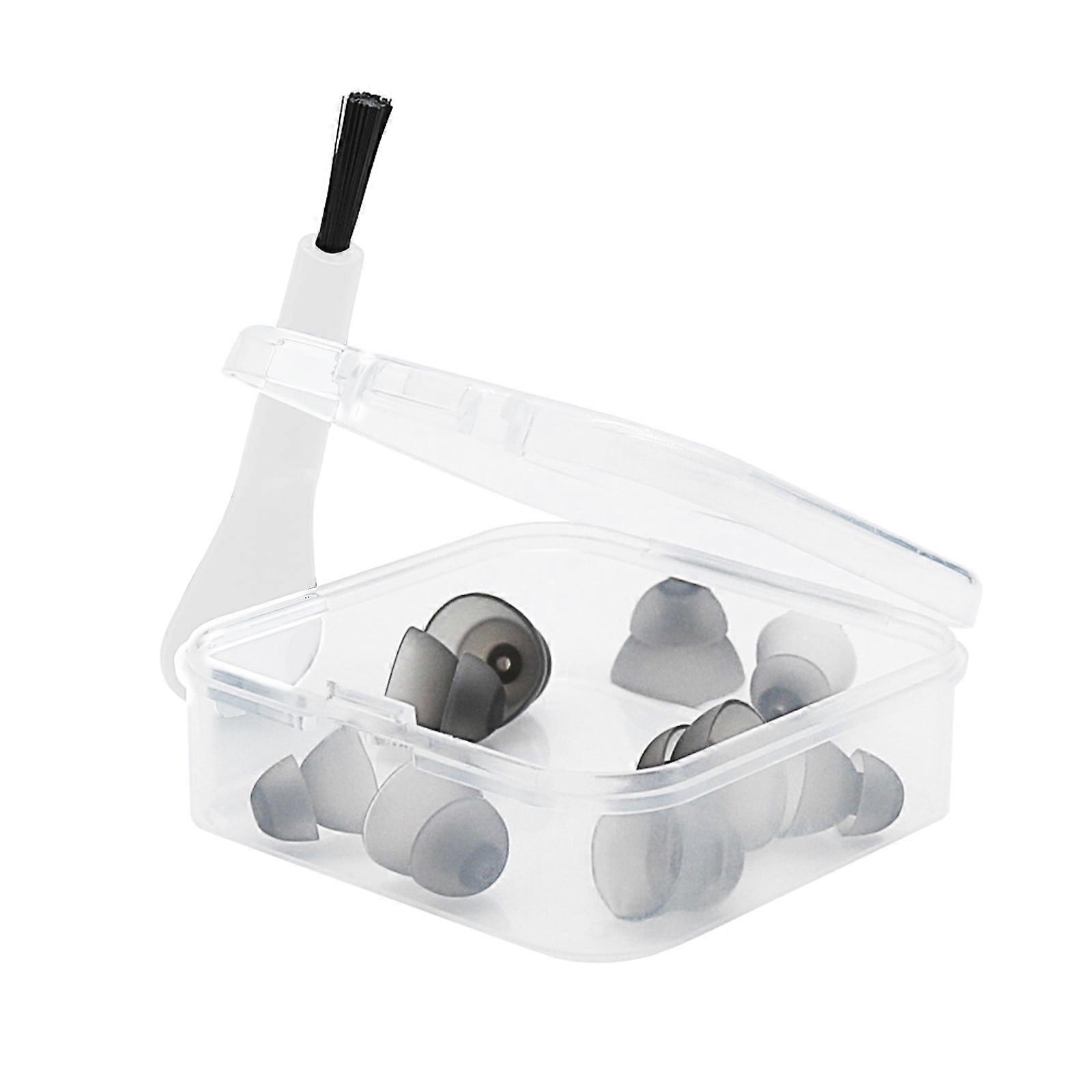 Clear Square Organizers Box For Earphone Parts Includes 3 Size Silicone Eartips Portable Protective Carrying Container  White