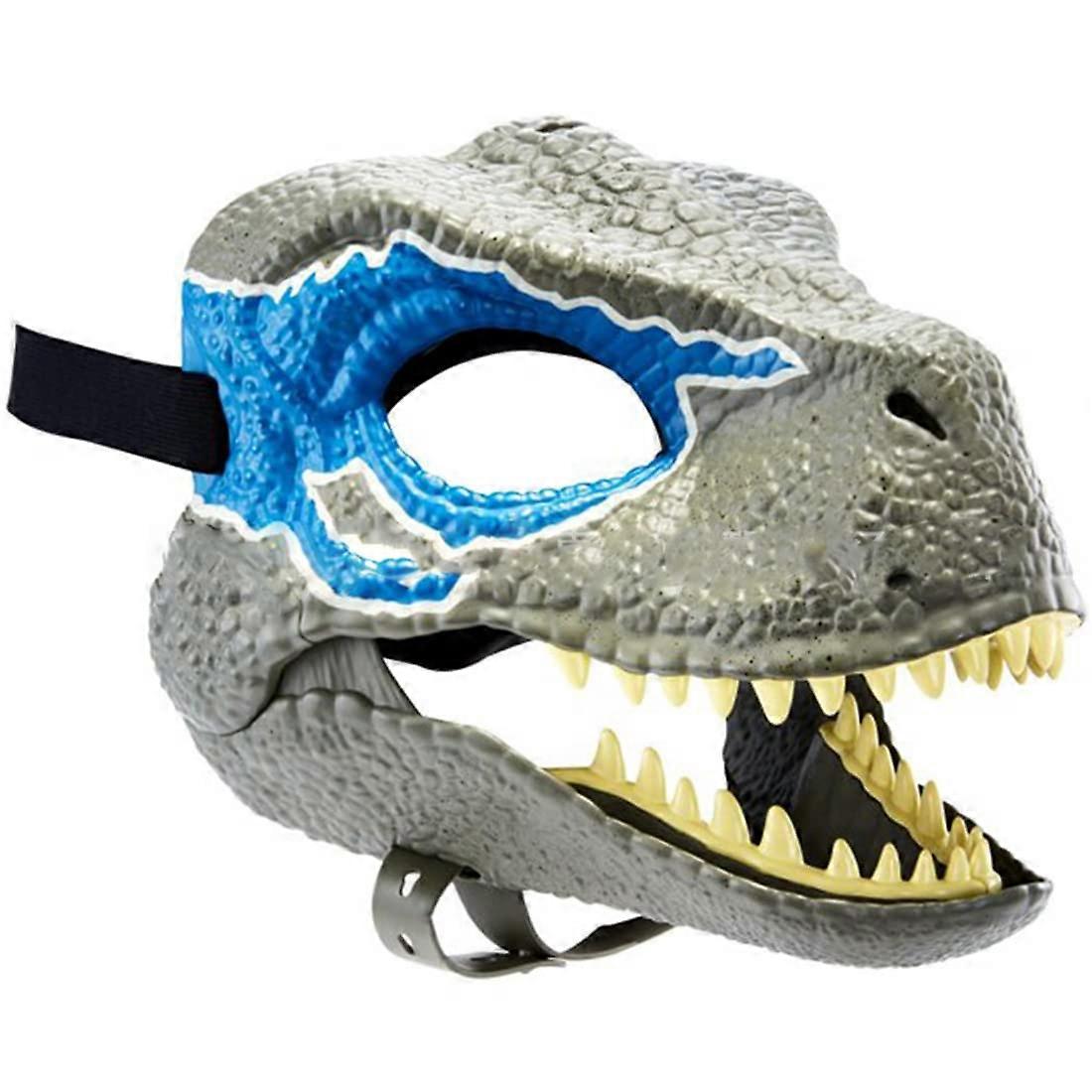 Realistic Dino Mask For Halloween Cosplay Blue Color One Size