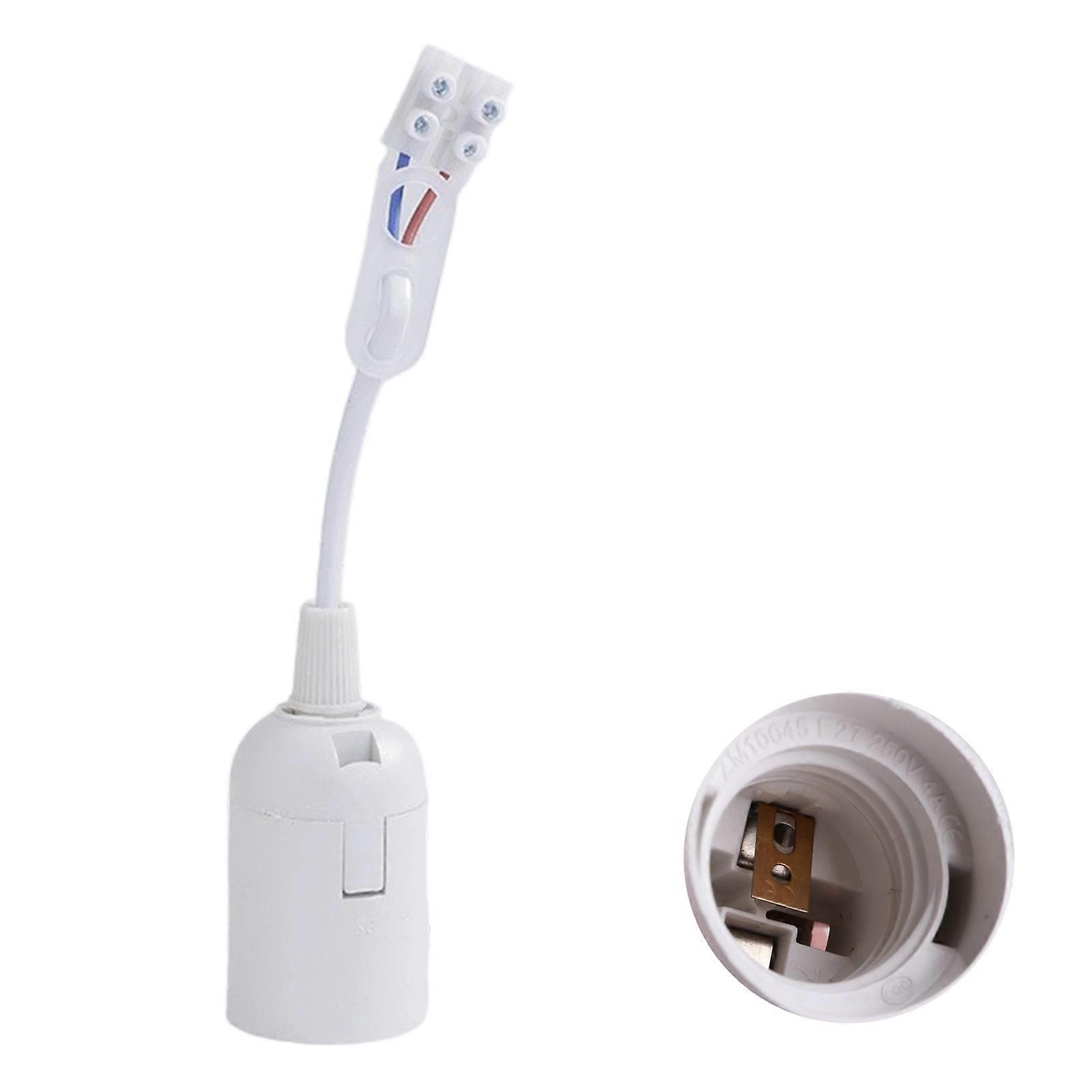 Standard E27 Light Socket Adapter Tool Lamp Holder Renovation Socket With Cable Lighting Accessories Easy to Install  White