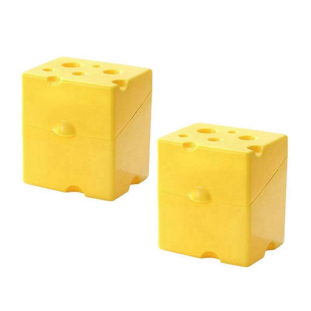 Sliced Cheese Container 2pcs Cheese Slice Holder Plastic Refrigerator Cheese Box