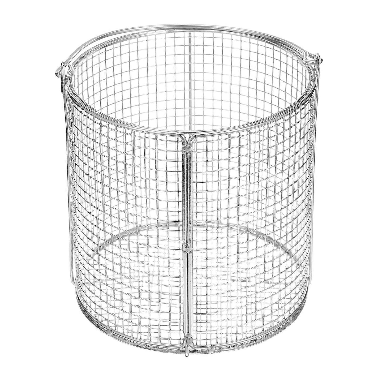 Dyp-og-tøm rengøringskurv i rustfrit stål med svingbart håndtag Ultralydsvaskekurv til industriel delevask og laboratoriebrug