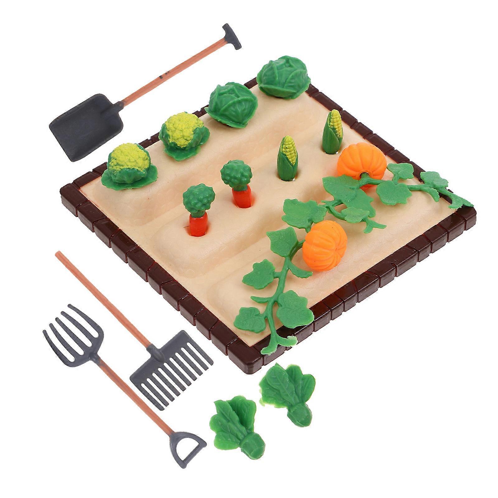 1 Set Mini Landscape Models Vegetable Field Scene Model Mini Farm Tool Models