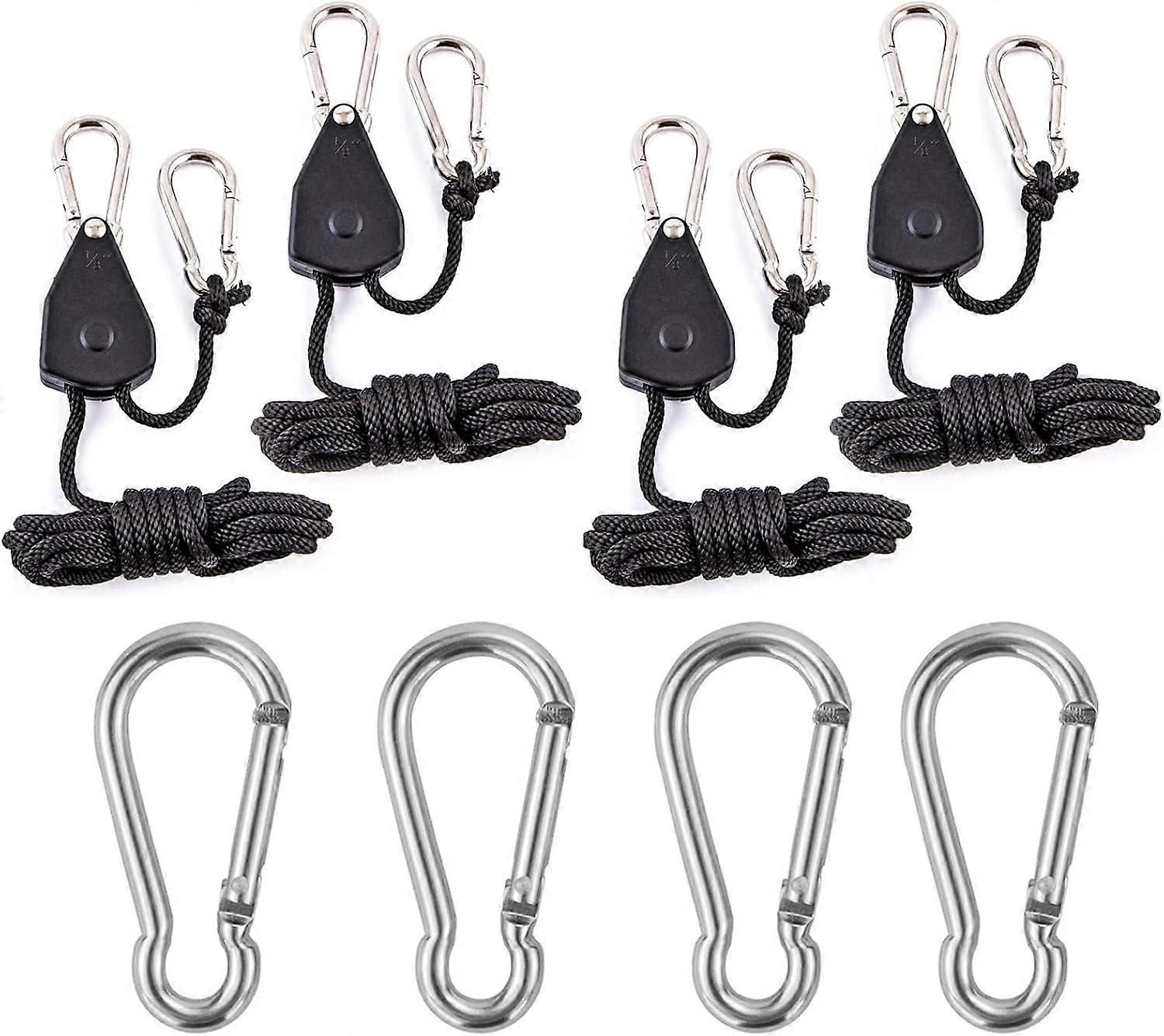 4-piece rope ratchet with hook foot, long adjustable rope pull