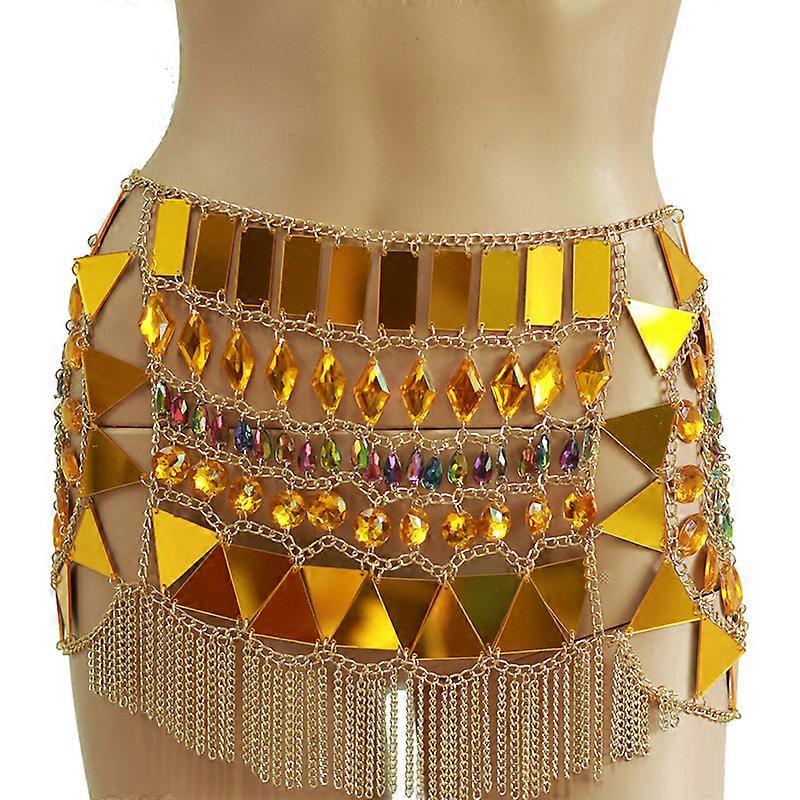 Unique Sequin Body Chain Skirts Music Festival Beaded Body Jewelry Women Dance Wear