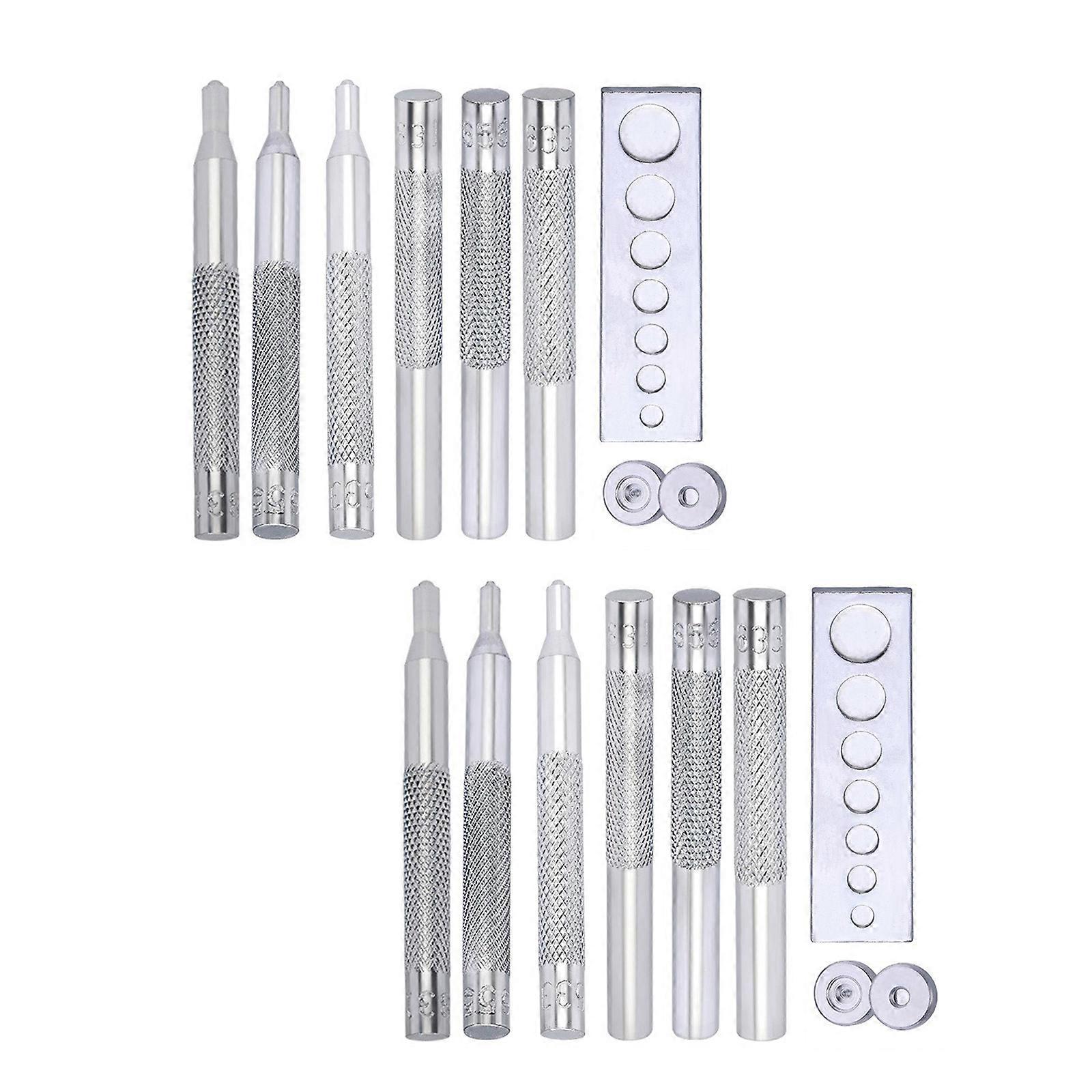 2Sets Press Studs Fixing Tool Button Fastener Installation Tool for Leather Stitching, Leather Belt, Jackets, Tent Multicolor