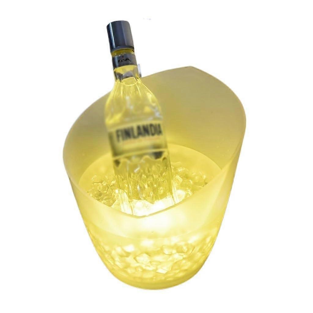 LED Ice Bucket with Color Changing Lights for Champagne Wine Bar KTV Party 24x22x16cm