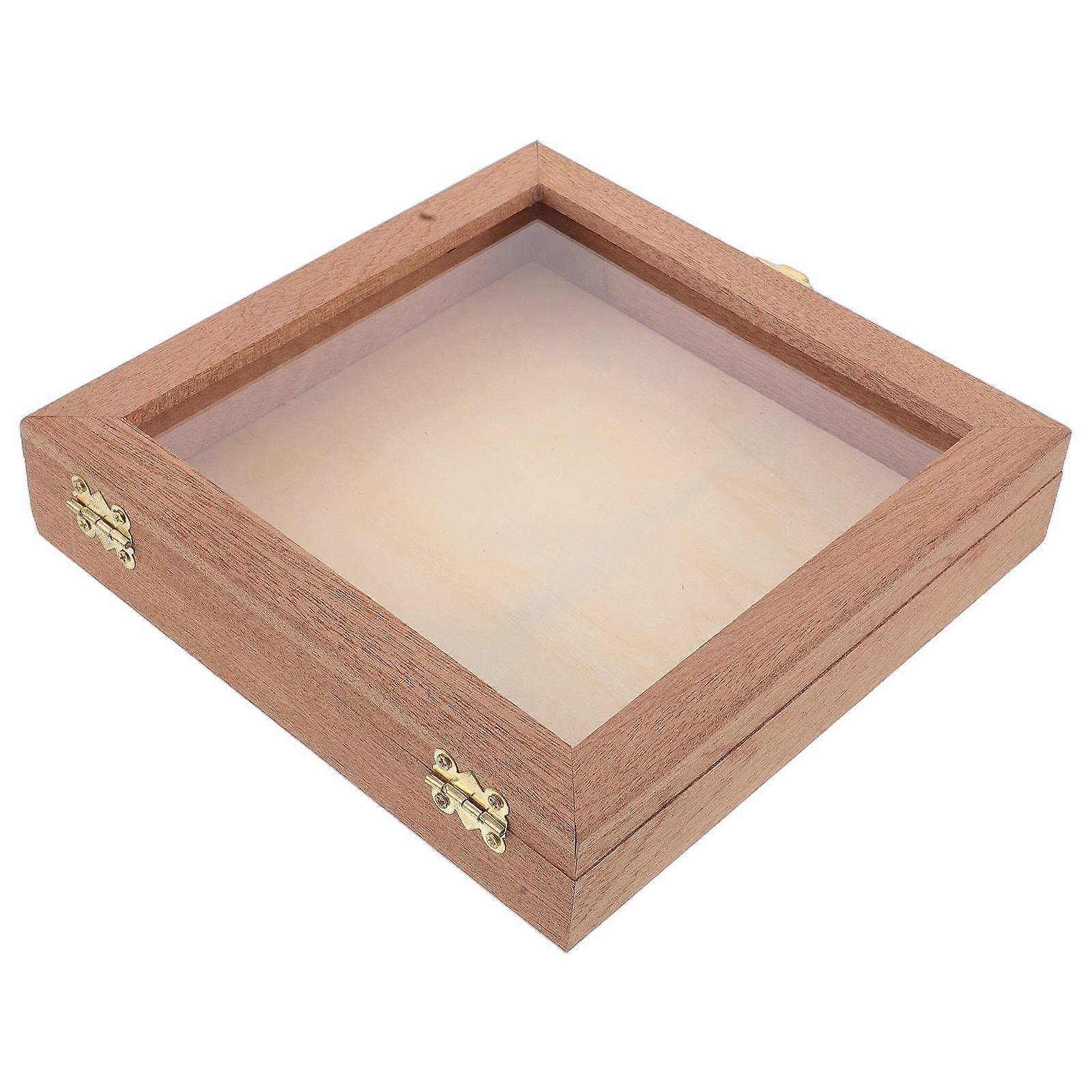 Coffee Wooden Storage Box for Storage Square Keepsake Organizer Case