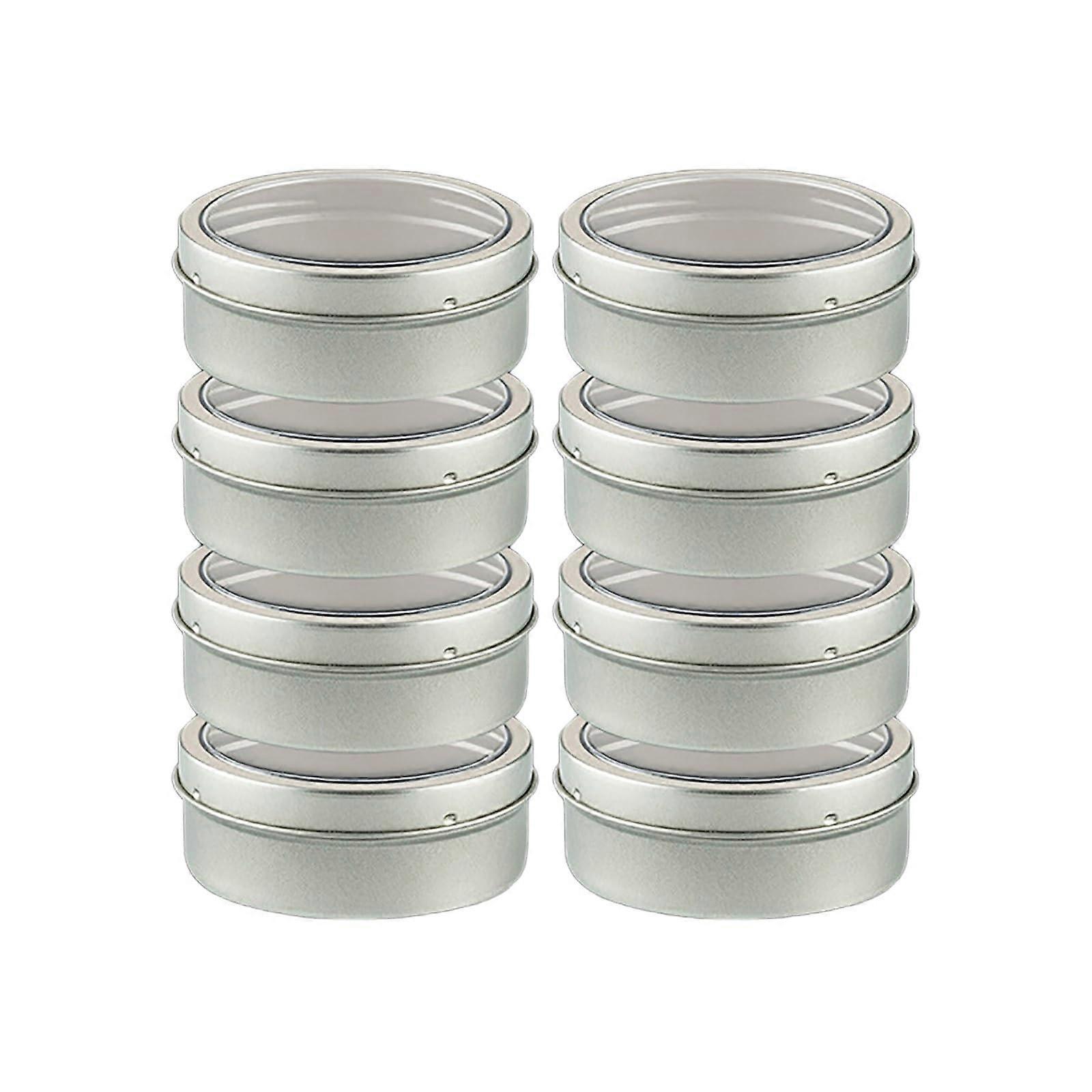 Magnetic Spice Jars with Clear Lids, Airtight Stackable Set of 8 for Kitchen and Fridge Storage