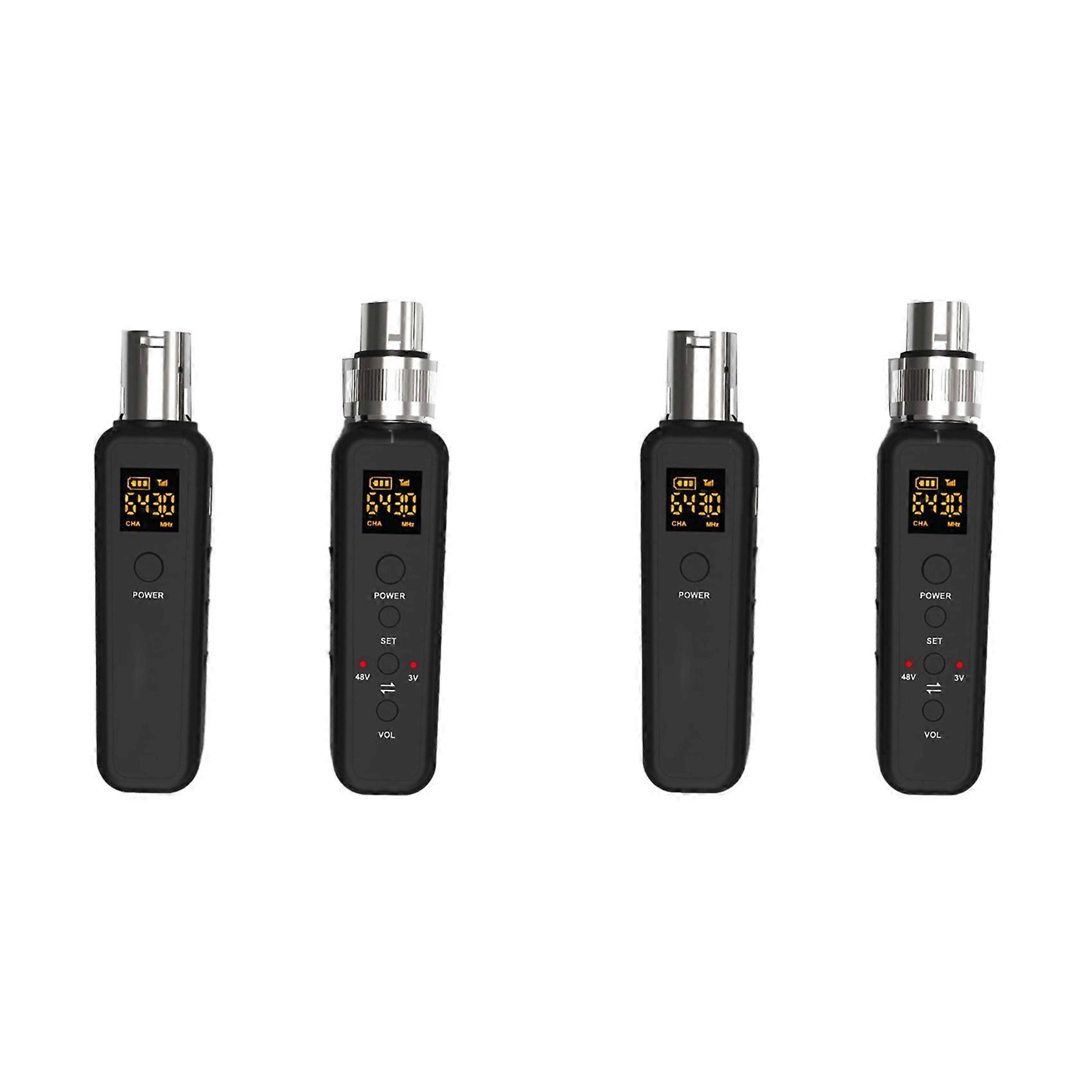 2X Uhf Wireless Microphone Converter Xlr Transmitter Receiver for Guitar Transmitter Receiver Adapter 540-590Mhz