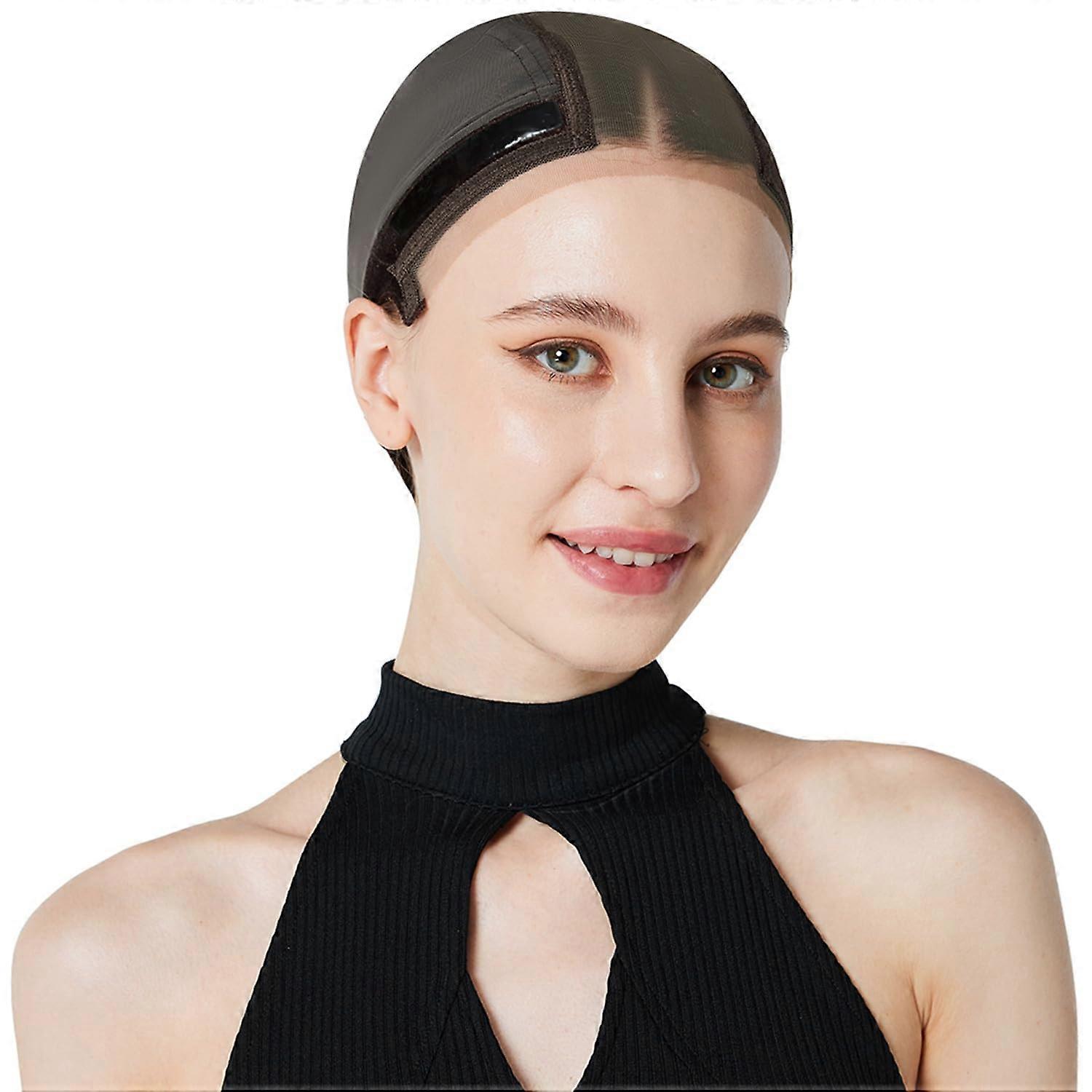 Lace Wig Cap for Women,Non-Slip Grip Cap Make Your Wigs Glue Free,Wig Caps with Built-in Adjustable Velvet Band for Keeping Wigs in Place(Brown,S) Br