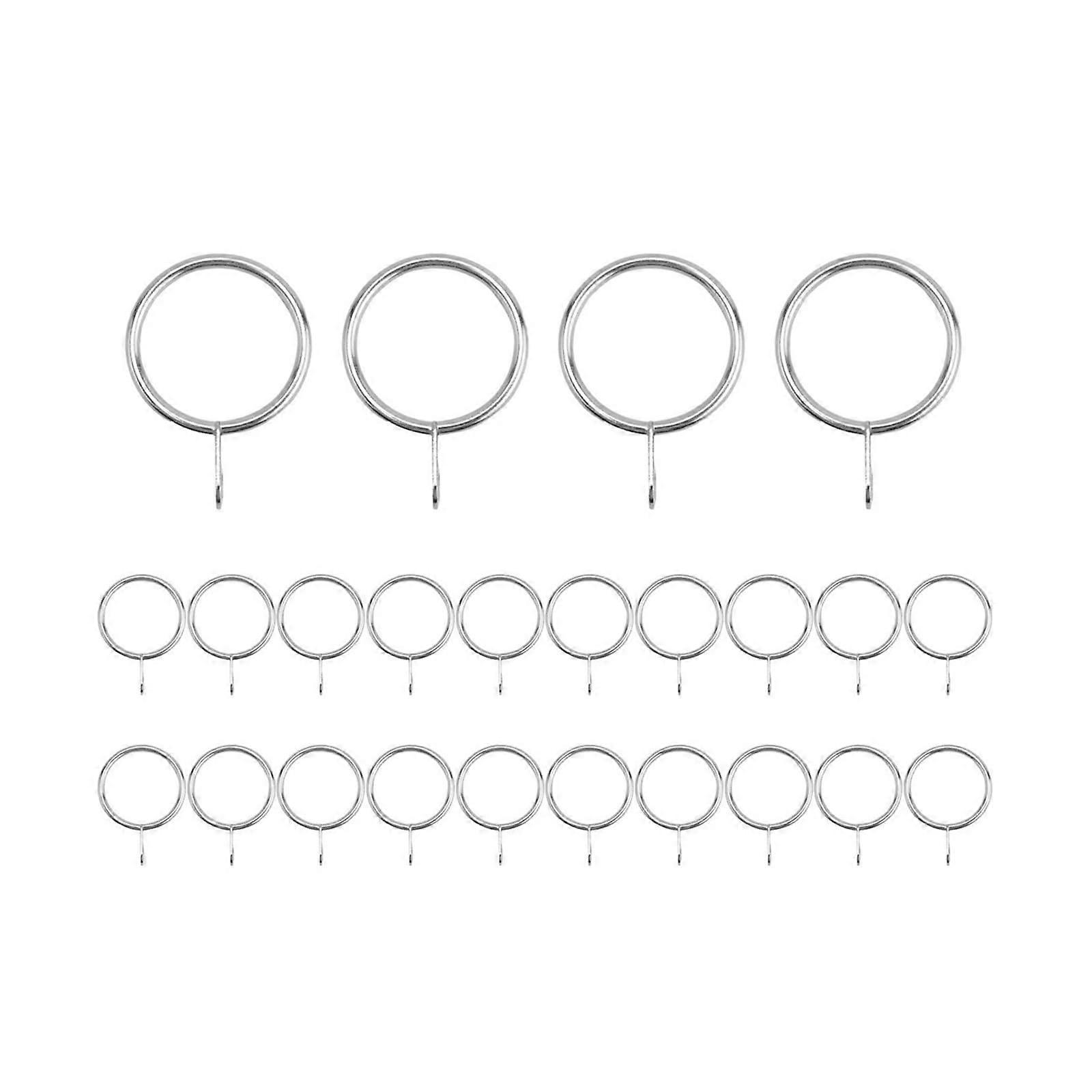 24 Pack Metal Curtain Rings 30mm Clip On Set for Easy Curtain Installation and Smooth Glide