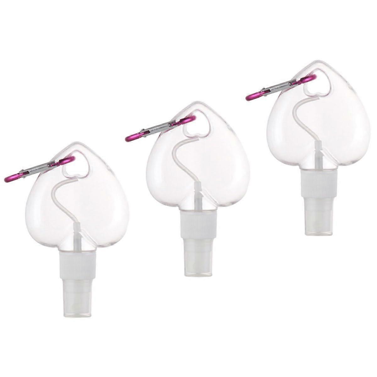 3PCS HeartShaped Refillable Travel Spray Bottles with Hooks, Leakproof Fine Mist Atomizers for Cosmetics, Plants, and More, Random Color