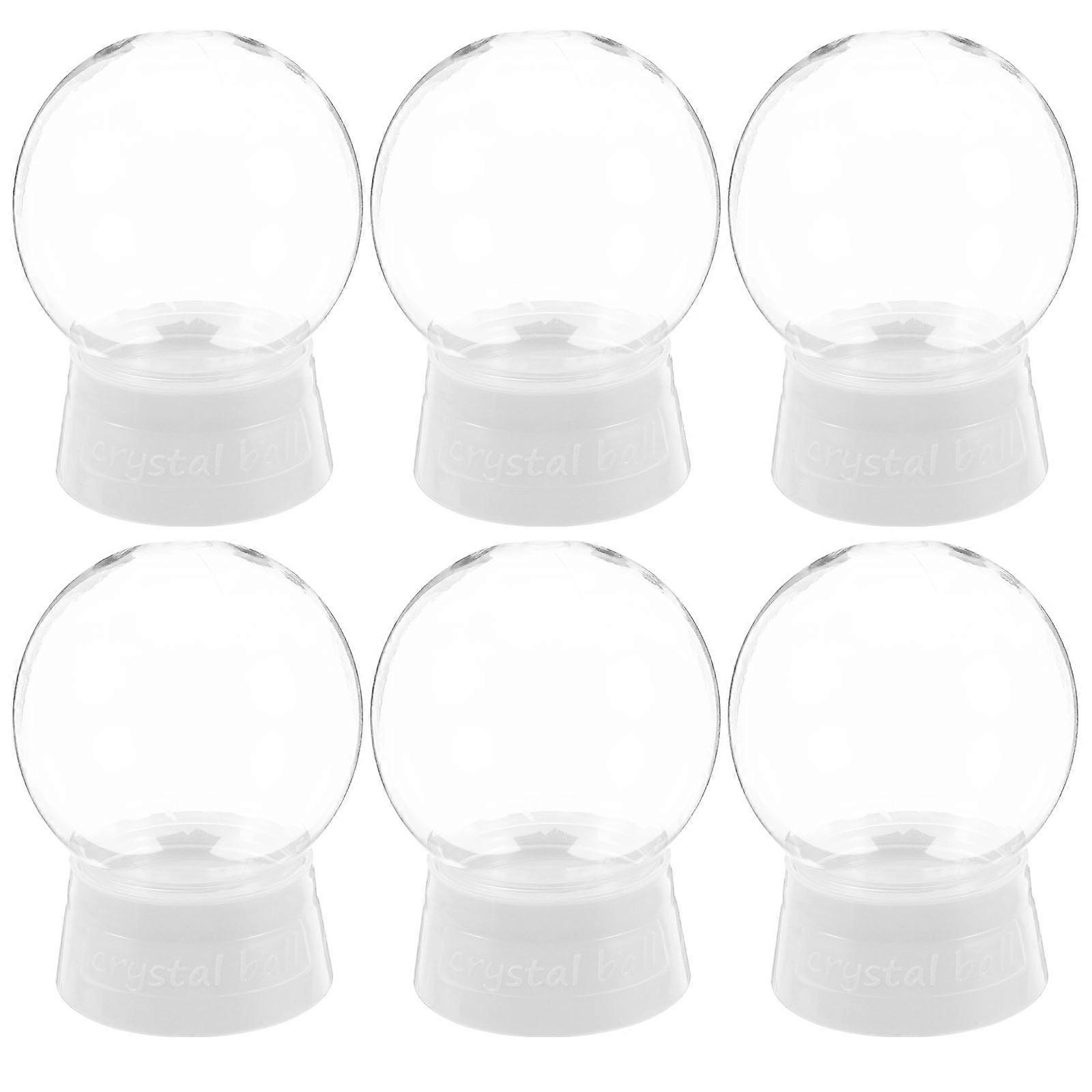 Plastic Snow Globe DIY Water Globe for Decor White 6Pcs Set