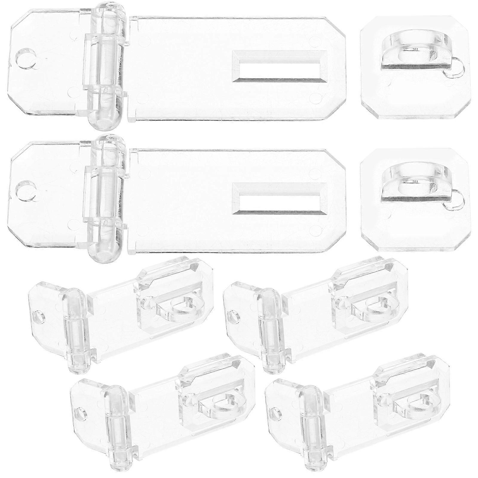 Transparent Acrylic Locking Hinge Hasps for Box Accessories 6Pcs