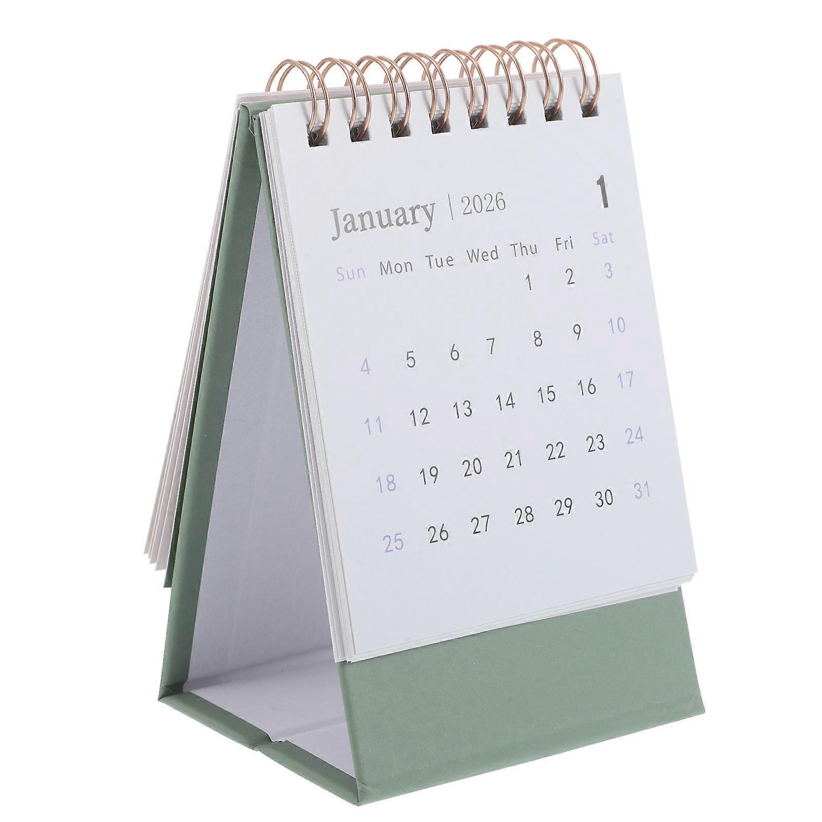 Mini Desk Calendar 2026 for Desktop Use with Standing Flip Feature