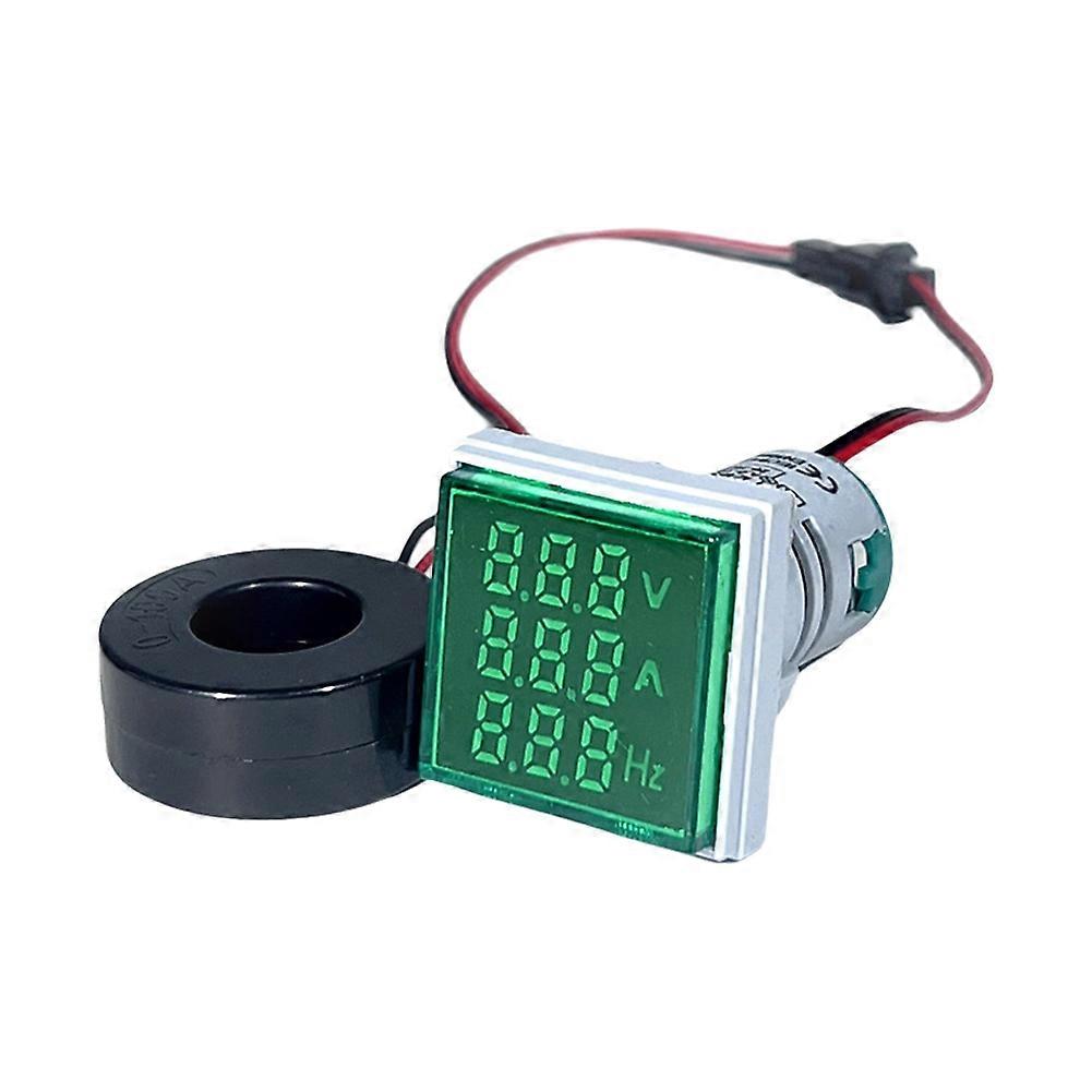 LED Digital Voltmeter Ammeter Hertz Meter AC6-500V Signal Lights Voltage Current Frequency Meter Indicator Tester Green