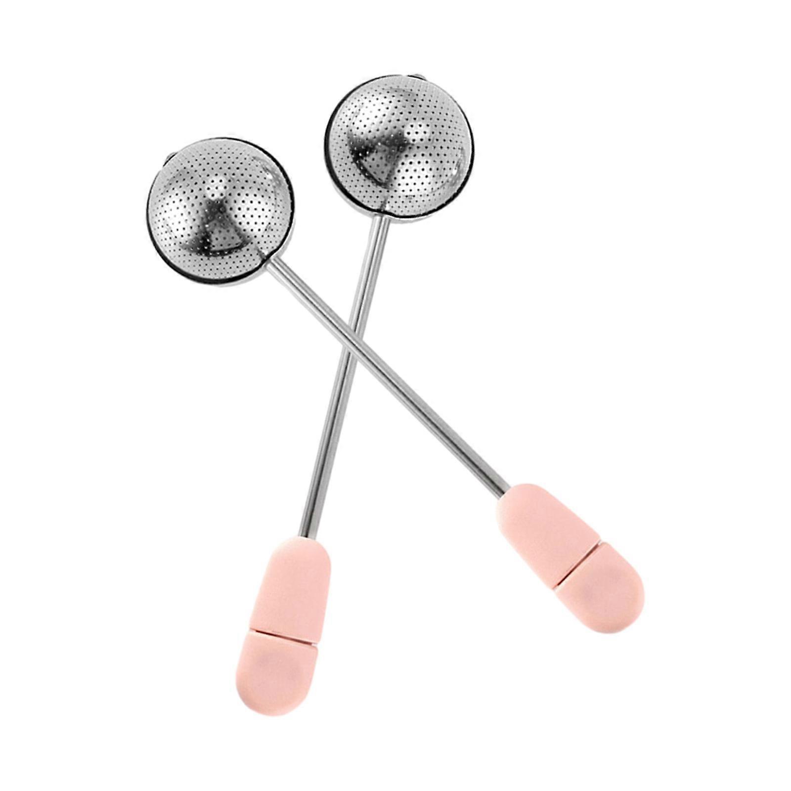 2 Pack Filter Diffusers Handle Tea Tea Sieves Tea Infuser Tea Strainers for Tea  Pink