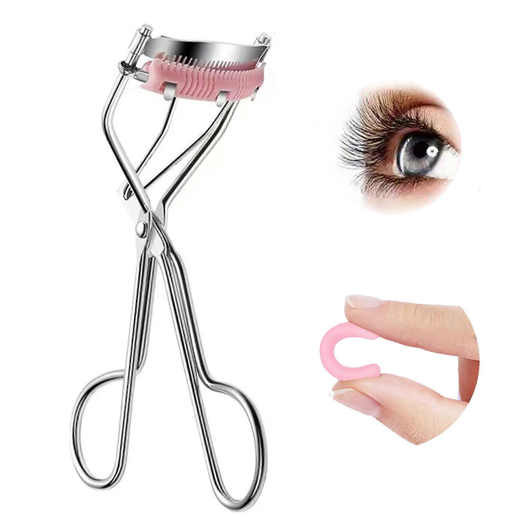 Professional Eyelash Curler with Builtin Comb, Carbon Steel Frame and Ergonomic NonSlip Grip