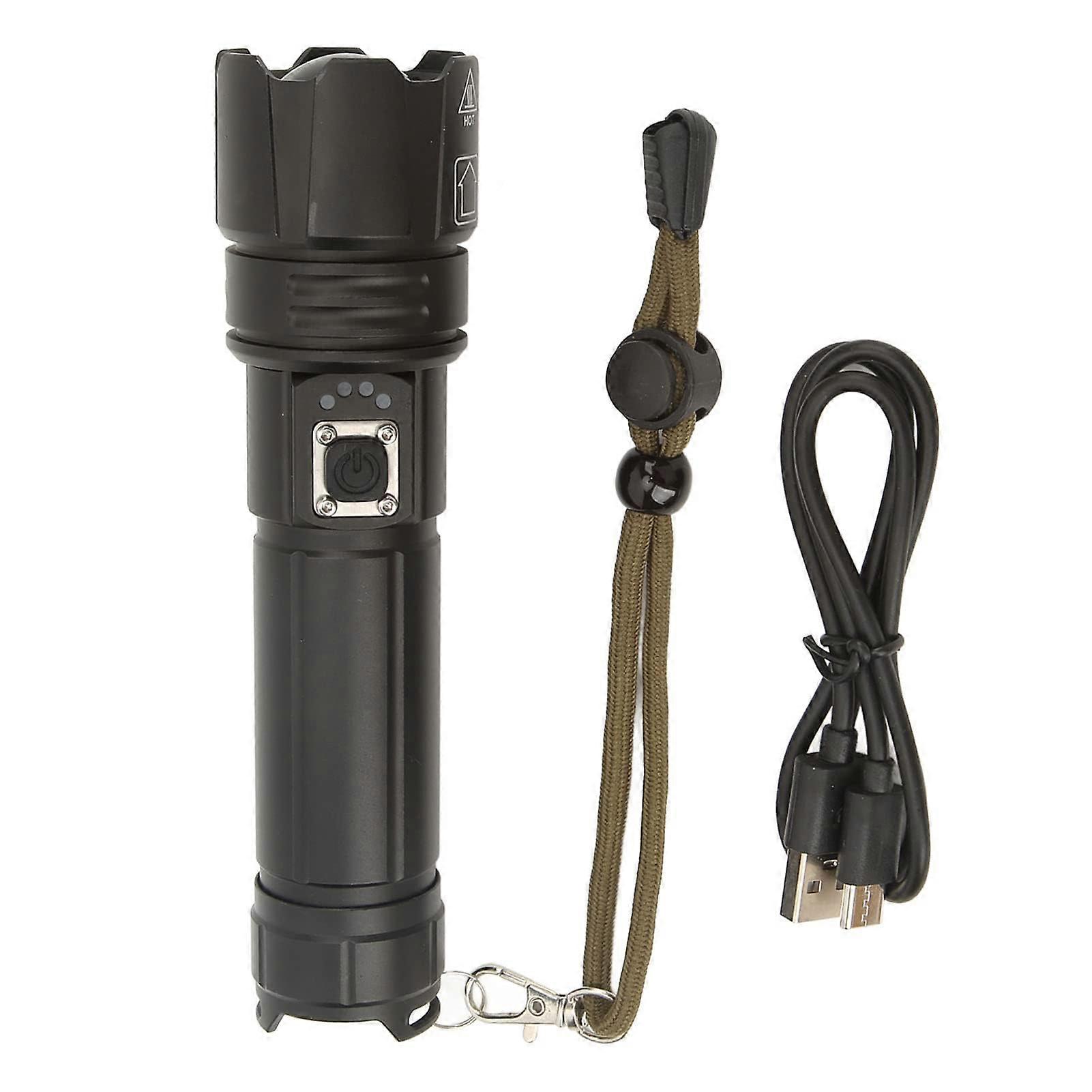 LED Rechargeable Flashlight 1200LM  Brightness 1500m Long Range IPX4 Waterproof for Camping