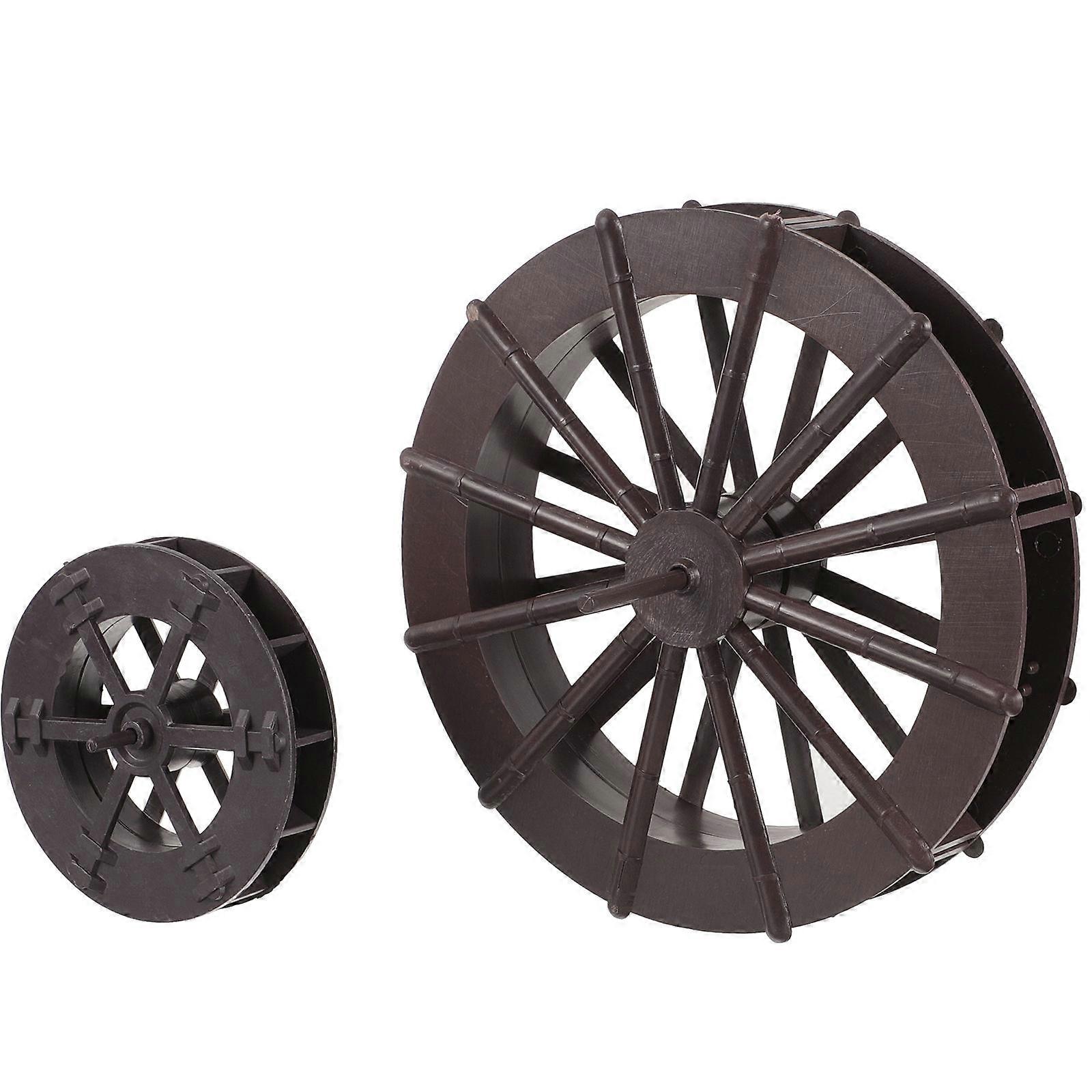 DIY Water Wheel Decor for Fountain Scene Layout 4Pcs Kit