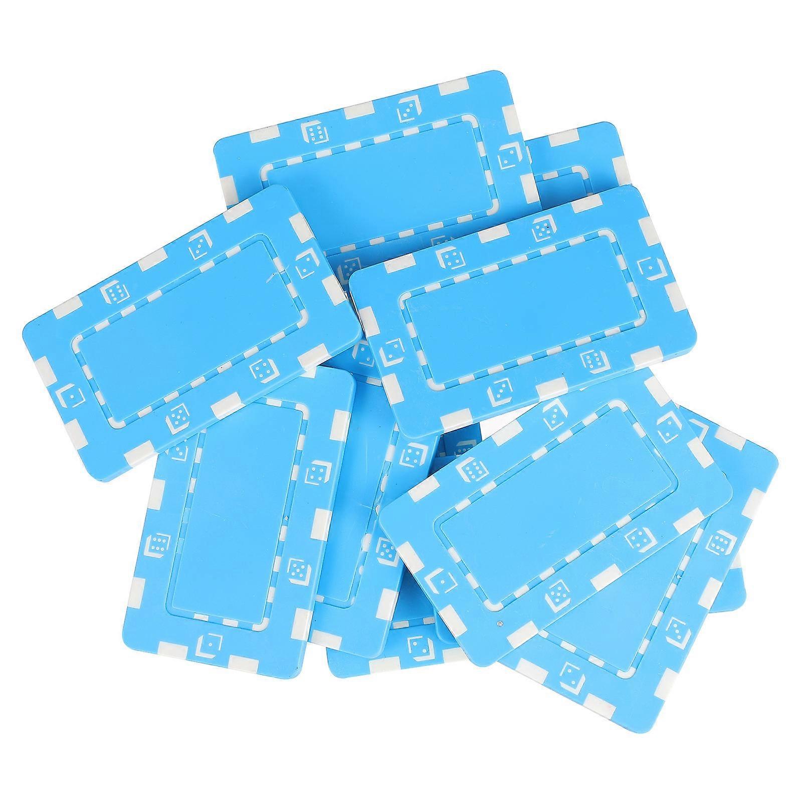 Poker Chips Rectangular Poker Chips for Game 10Pcs Blue