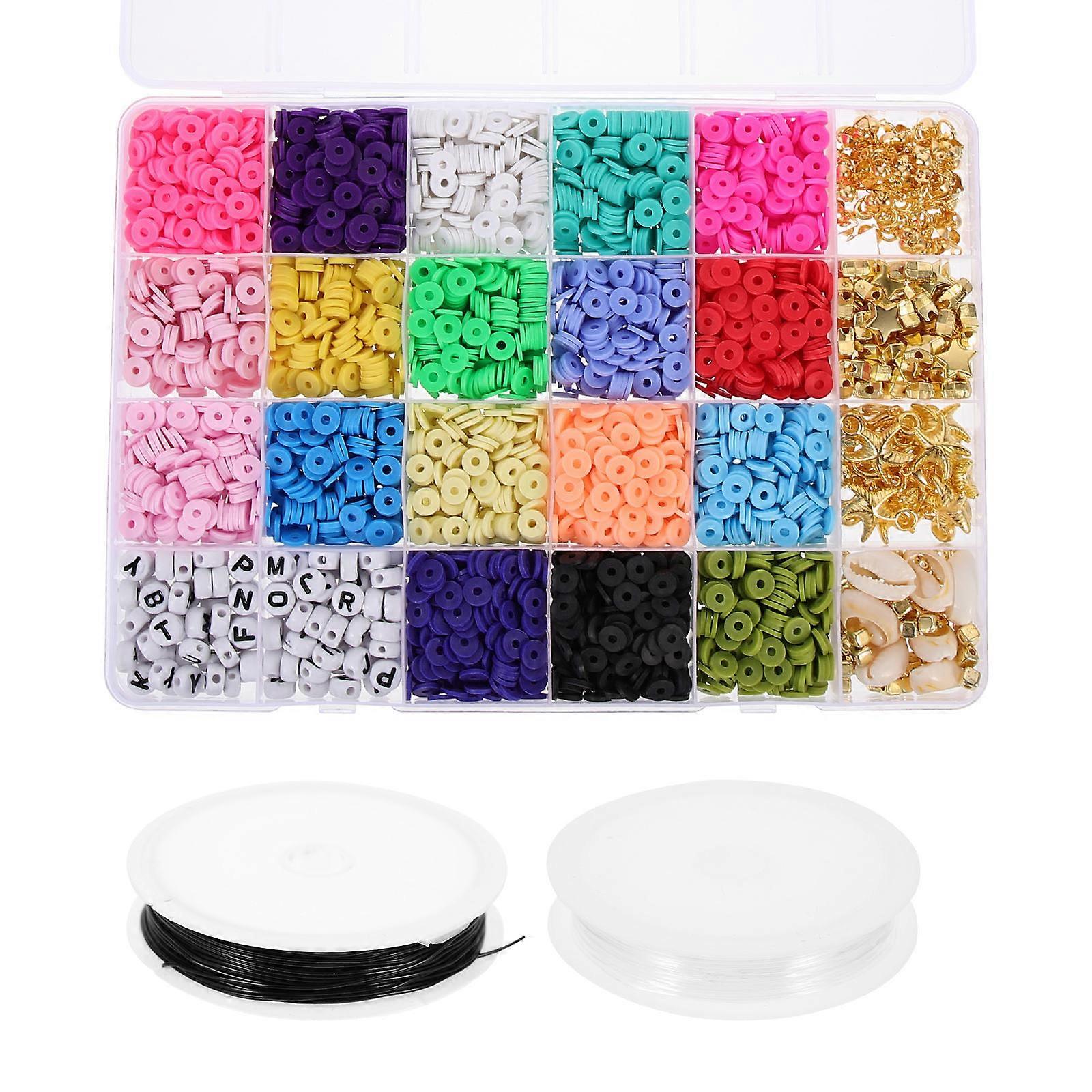 Assorted Color Shell Polymer Clay Beads for DIY Jewelry Making 1Set Loose