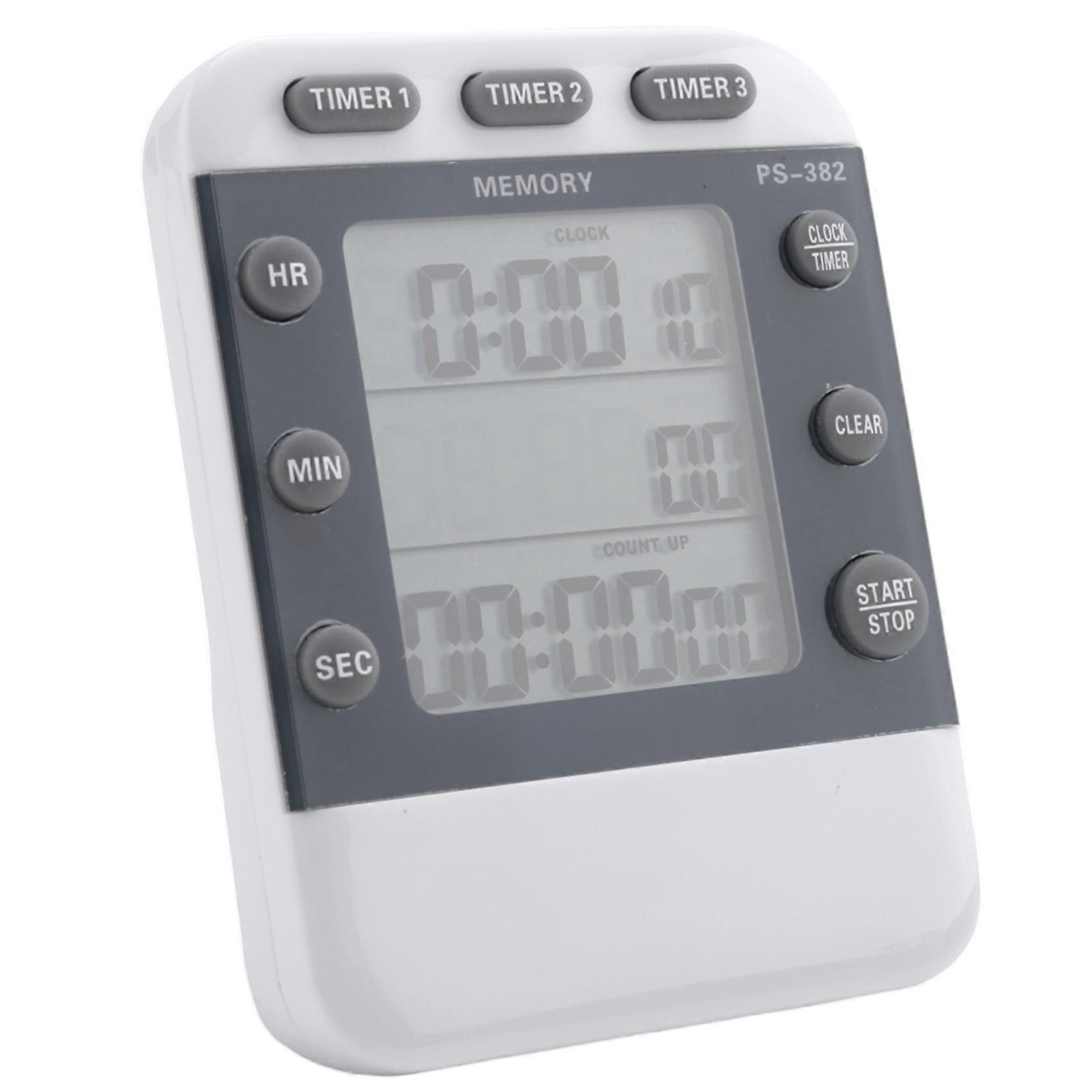 2X Digital Timer 100 Hour Triple Count Down/Up Clock Timer Kitchen Cooking Timer with LCD Display Loud Alarm Bracket