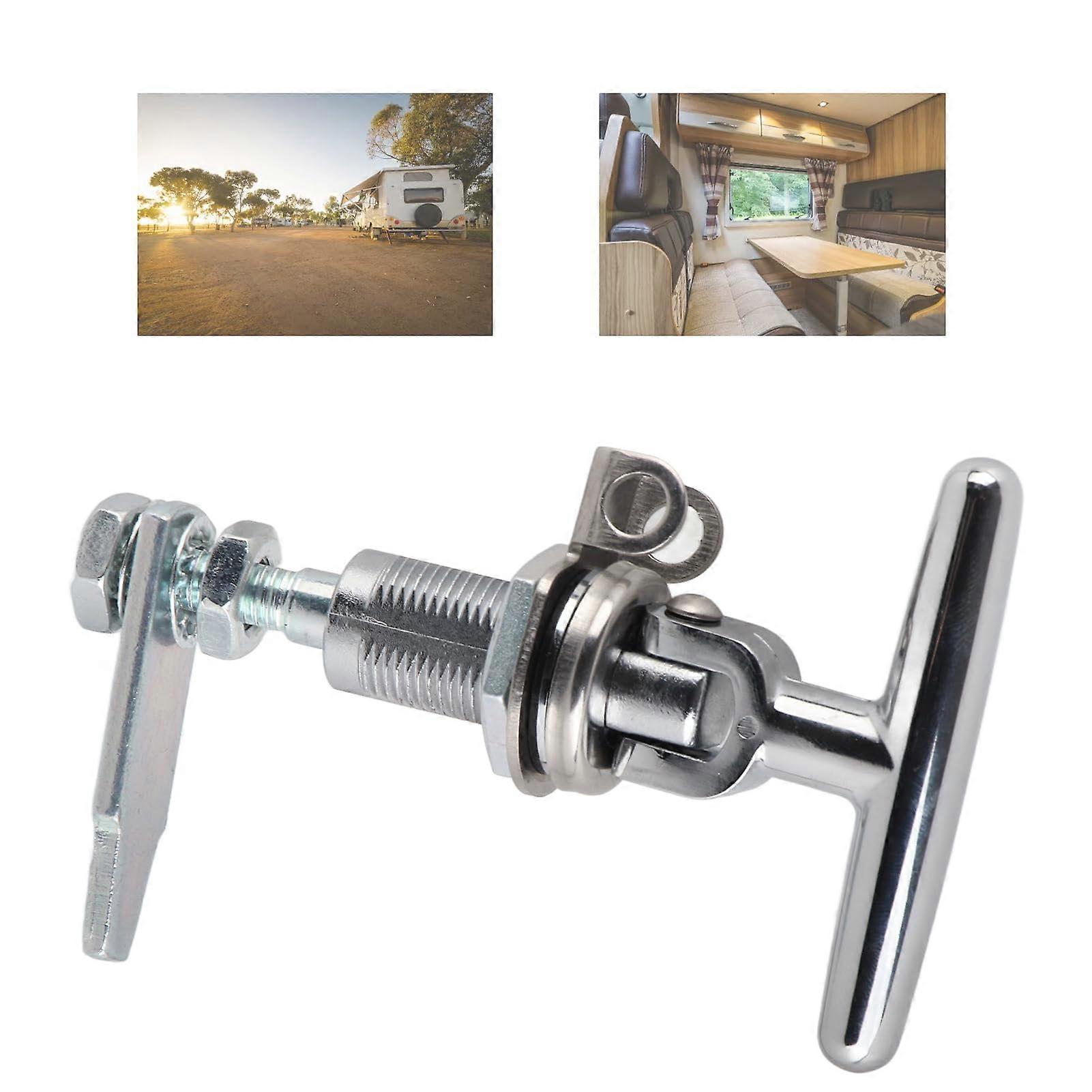Folding T Handle Lock Stainless Steel Heavy Duty TamperResistant for RV Toolbox Vehicle Doors