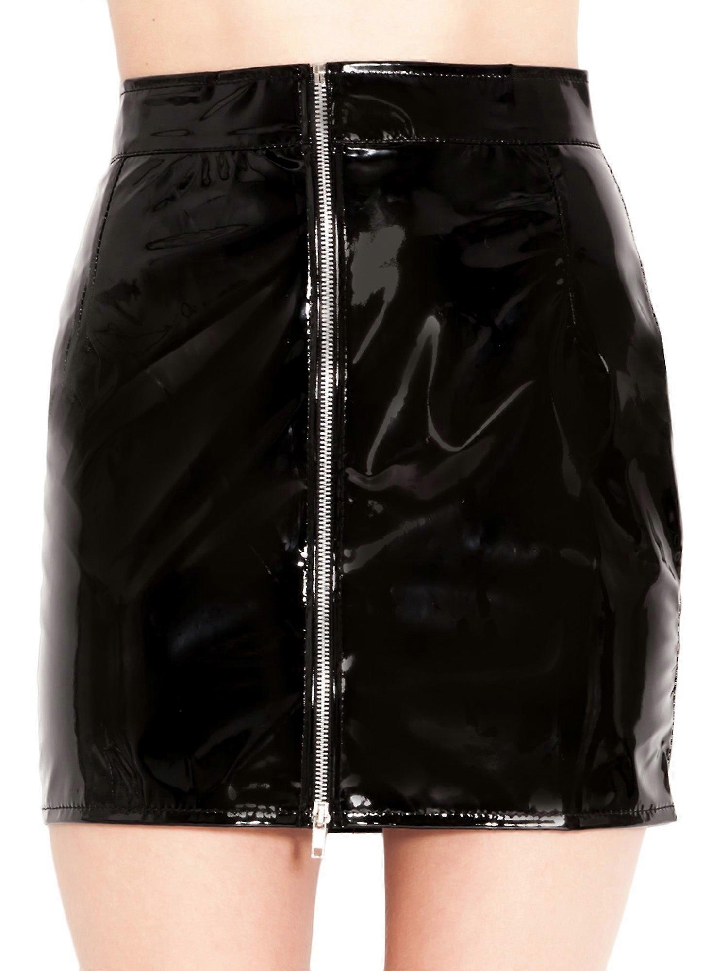 Black Zipped Classic Mini Skirt
