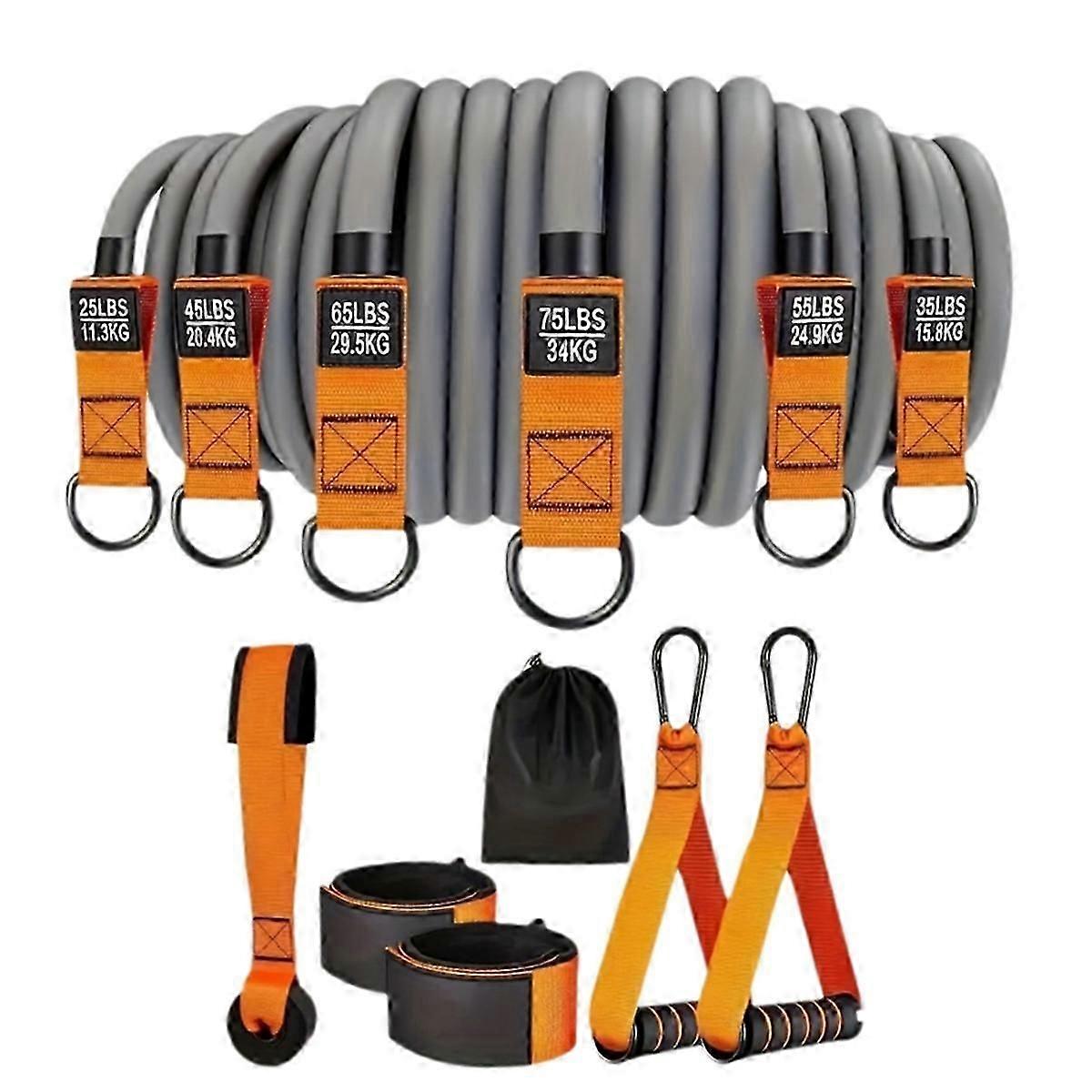 300LBS High Strength Resistance Bands Training Set Orange