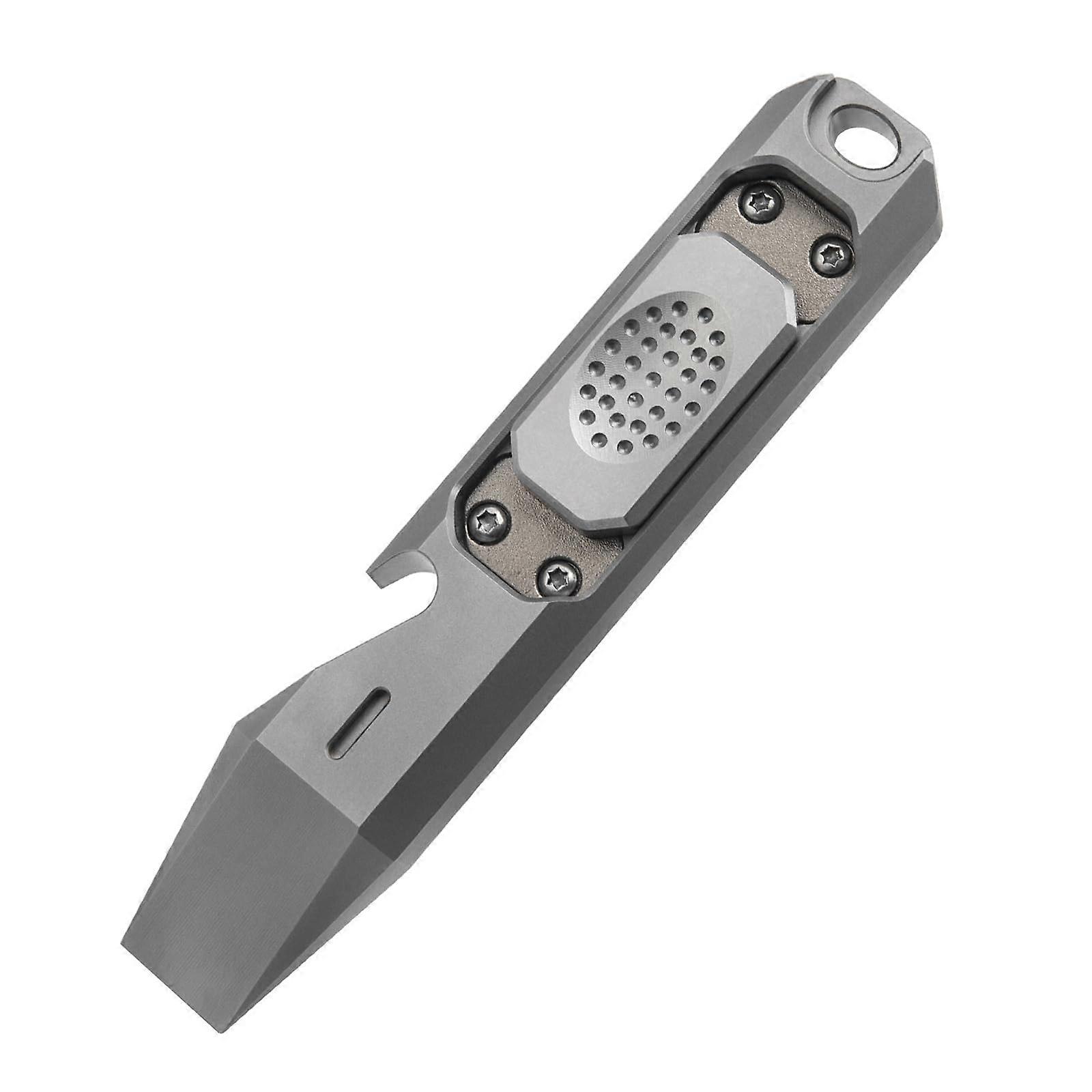 EDC Titanium Pry Bar MultiTool 4.1 Inch TC4 with Bottle Opener and Emergency Glass Breaker