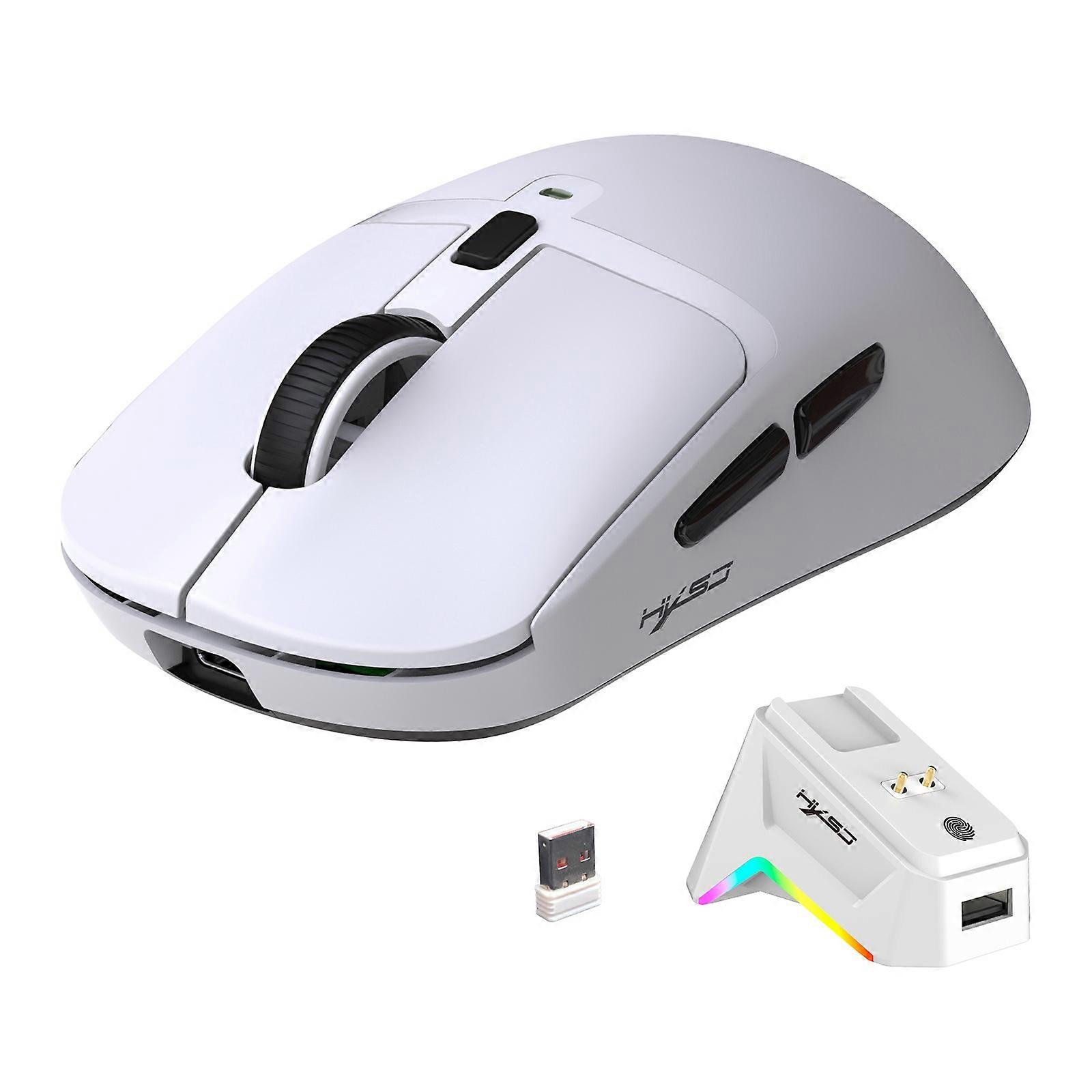 HXSJ T10 Pro Lightweight Wireless Gaming Mouse with 3-Mode Connection/Charging Dock/Macro Programmab