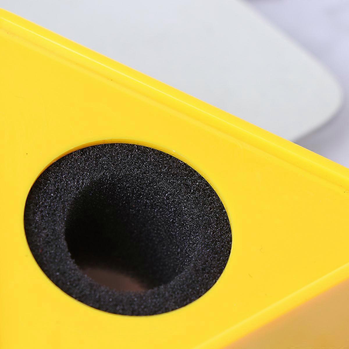 Yellow Mic Logo Stand Microphone Station for Professional Interview