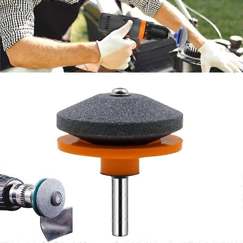 Lawn Mower Blade Sharpener for Drill with HeatResistant Grindstone, Fast Universal Sharpening Tool