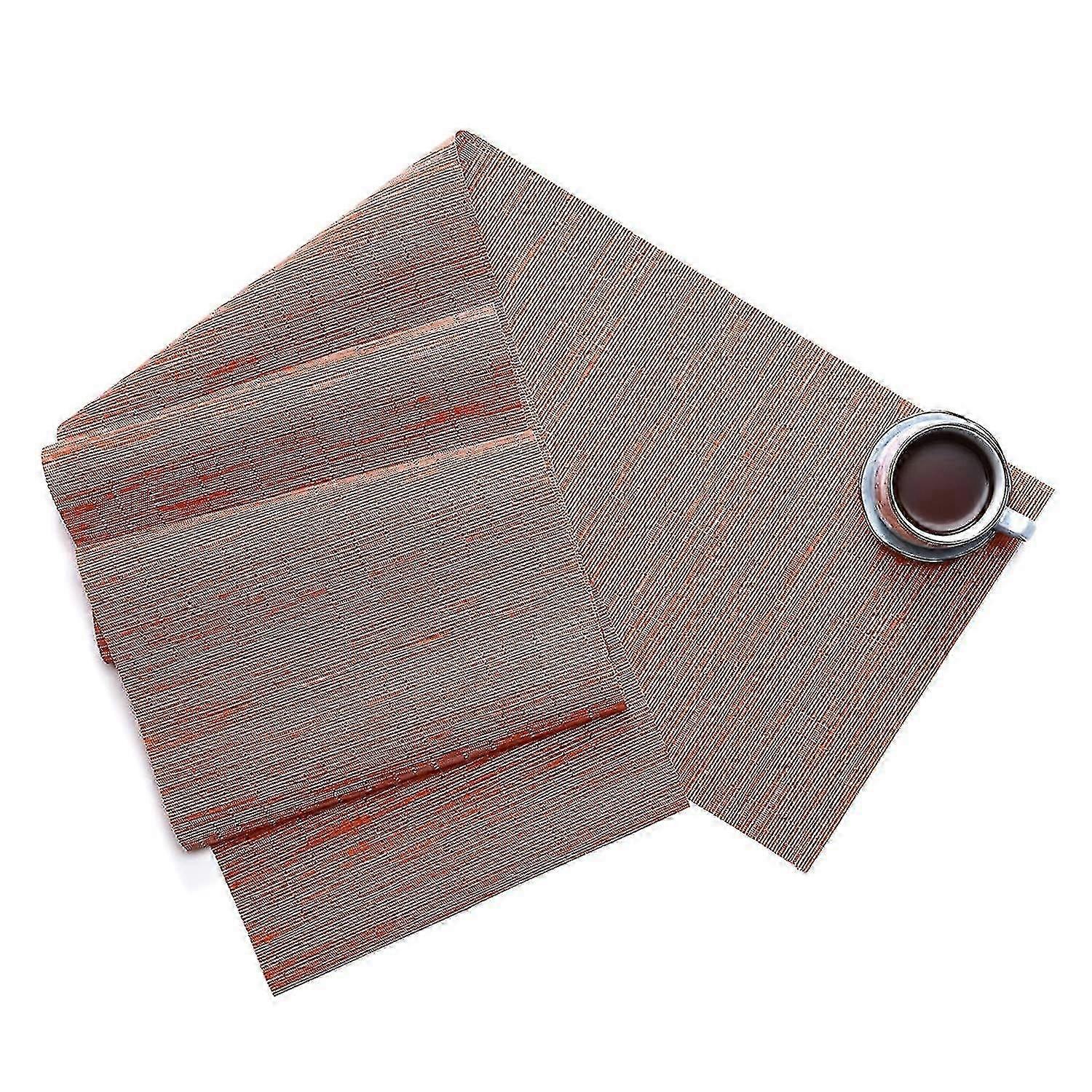 25-26 Table Runner Bamboo Texture Heat Insulation PVC Wedding Party Dining Table Runner for Bar