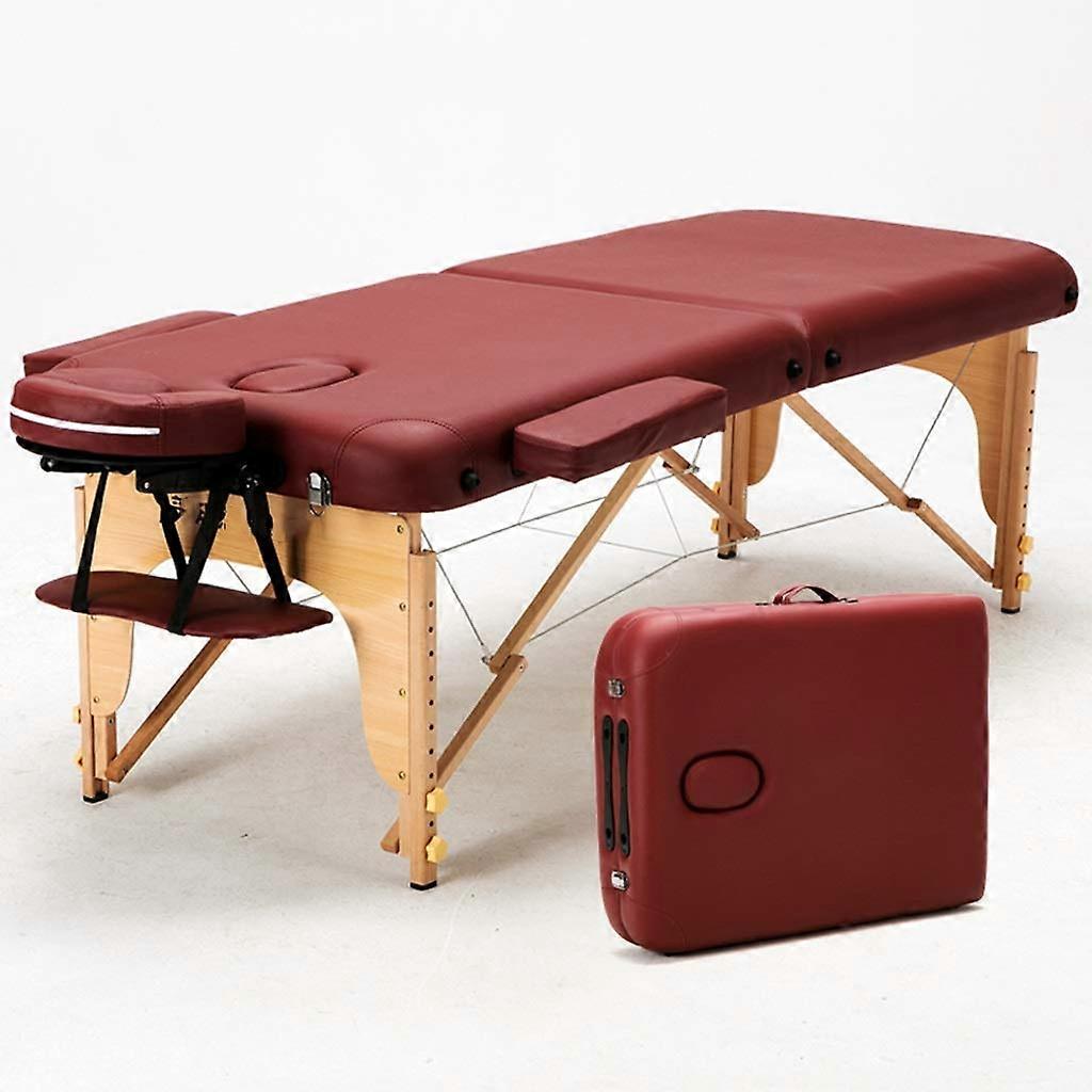 Portable Folding Massage Table with Adjustable Height, Headrest and Armrests for Salon Spa Therapy