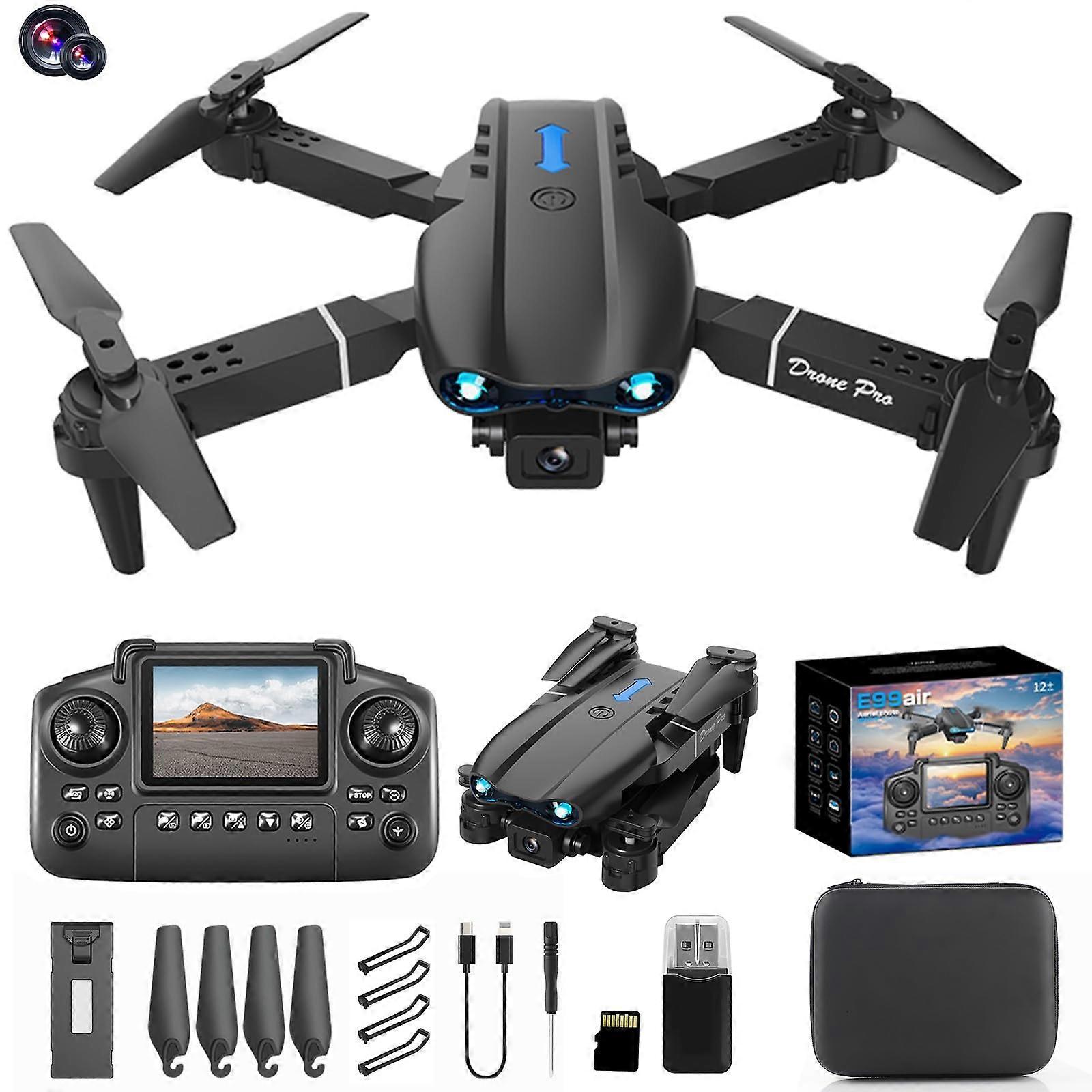 Mini FPV Drone with HD WideAngle Camera BuiltIn Screen Altitude Hold 3Speed Quadcopter