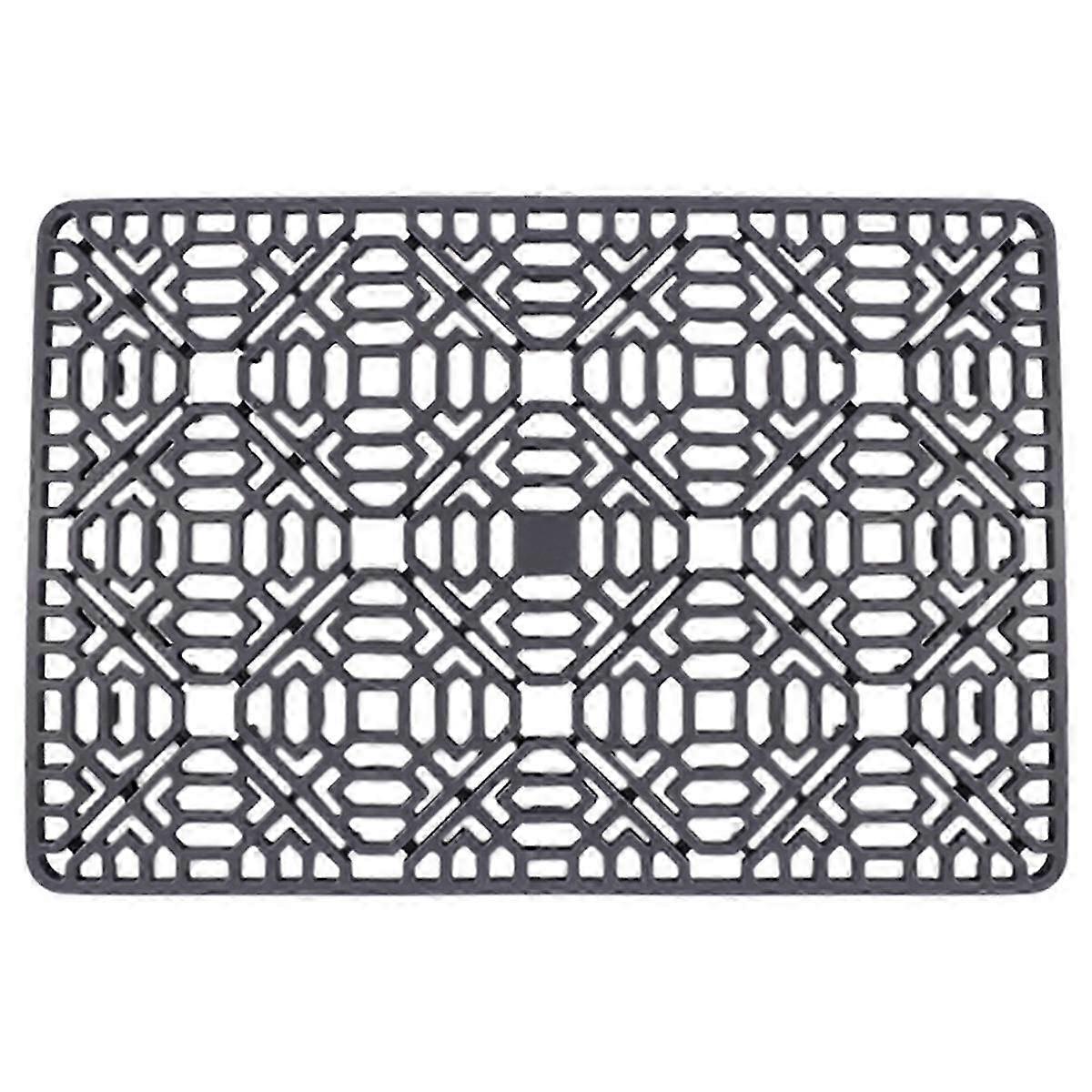 Kitchen Sink Liner Mat for Bottom Protection, Grey Silicone Non-Slip Protector